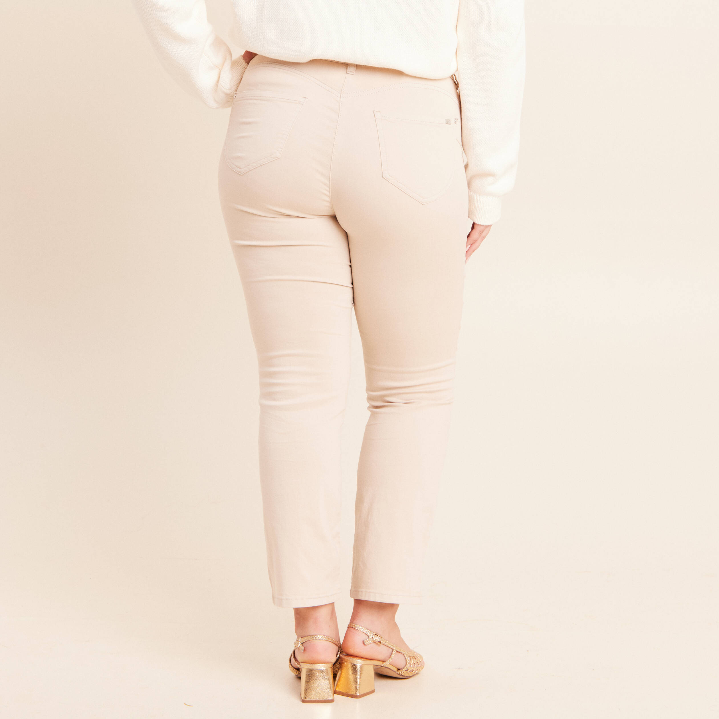 Pantalon magique Le L&eacute;ger coupe droite sable femme