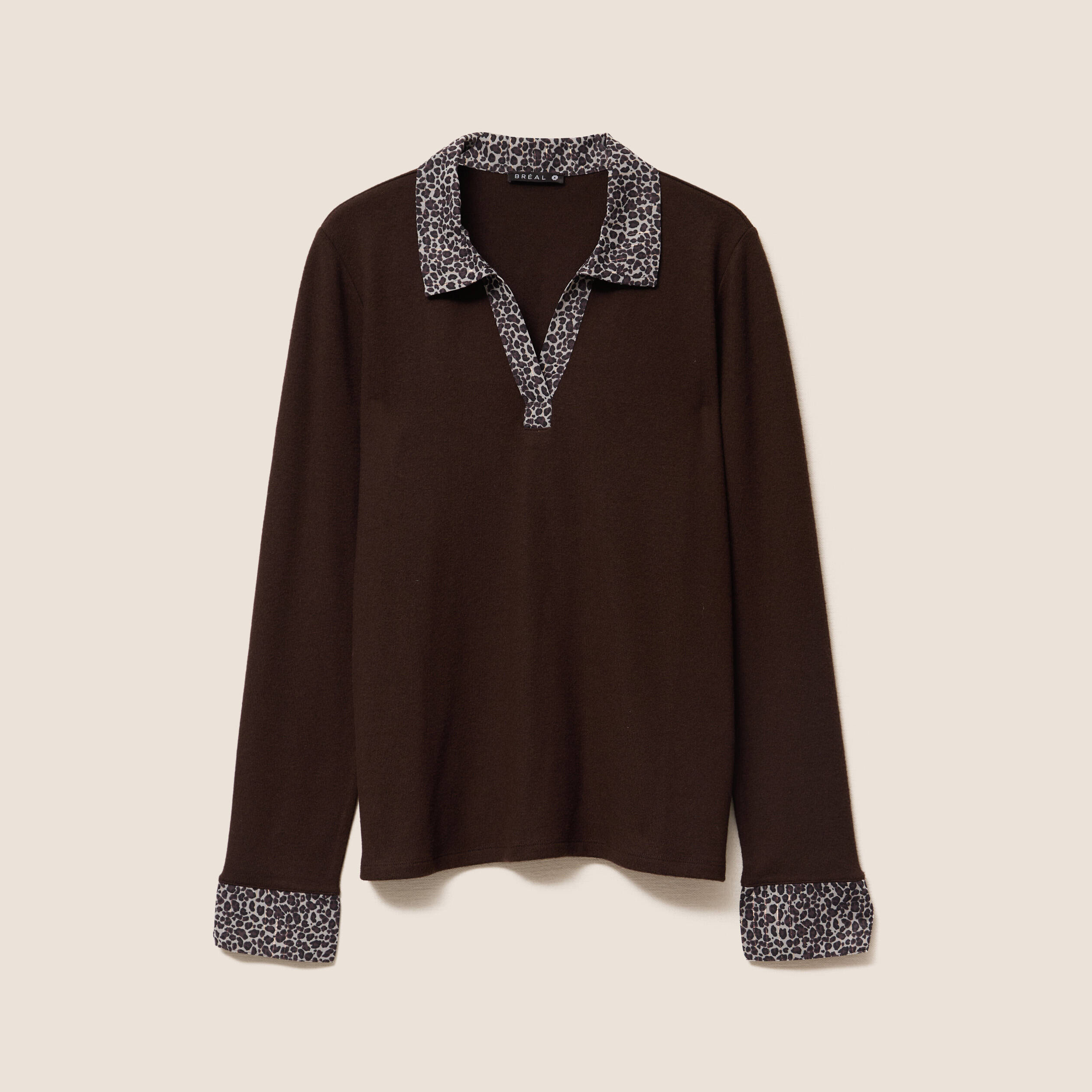 t shirt manches longues marron fonce femme T-shirt manches longues marron foncé femme