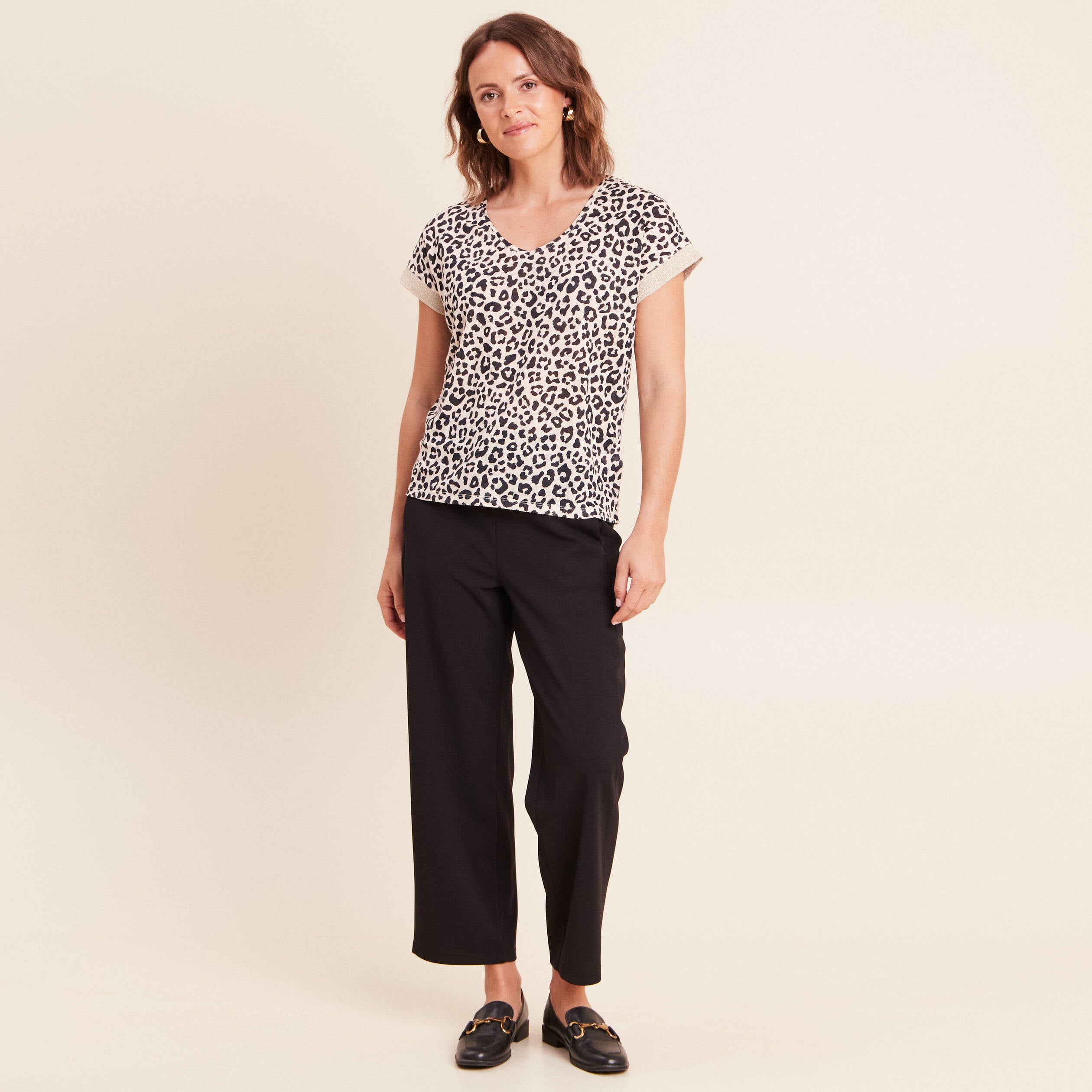 T-shirt manches courtes sable femme