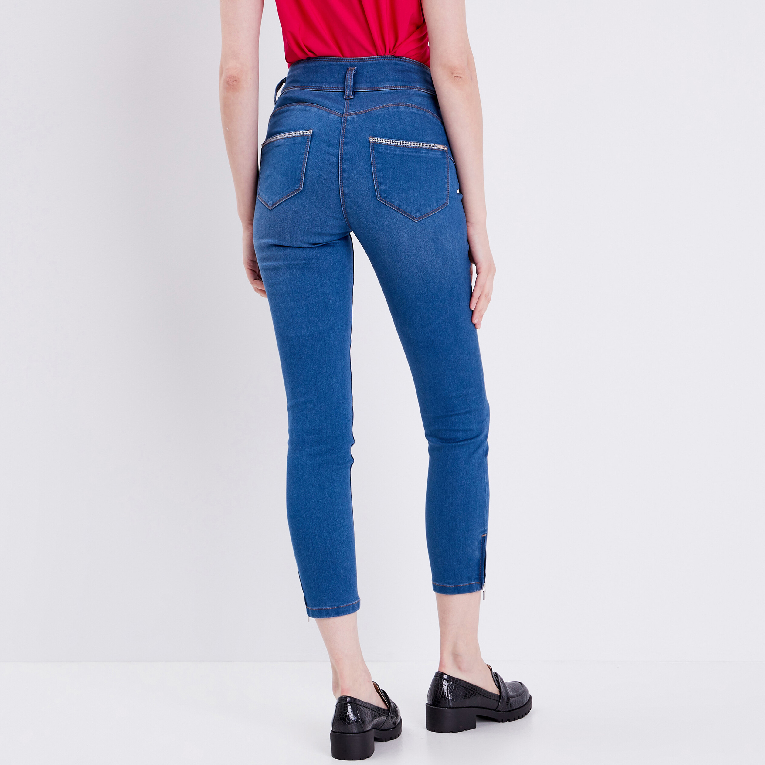 Jeans Ajusté MUGLER – Noir Avec Contrastes Tulle Et Denim – Taille 38 – Neuf Avec étiquettes