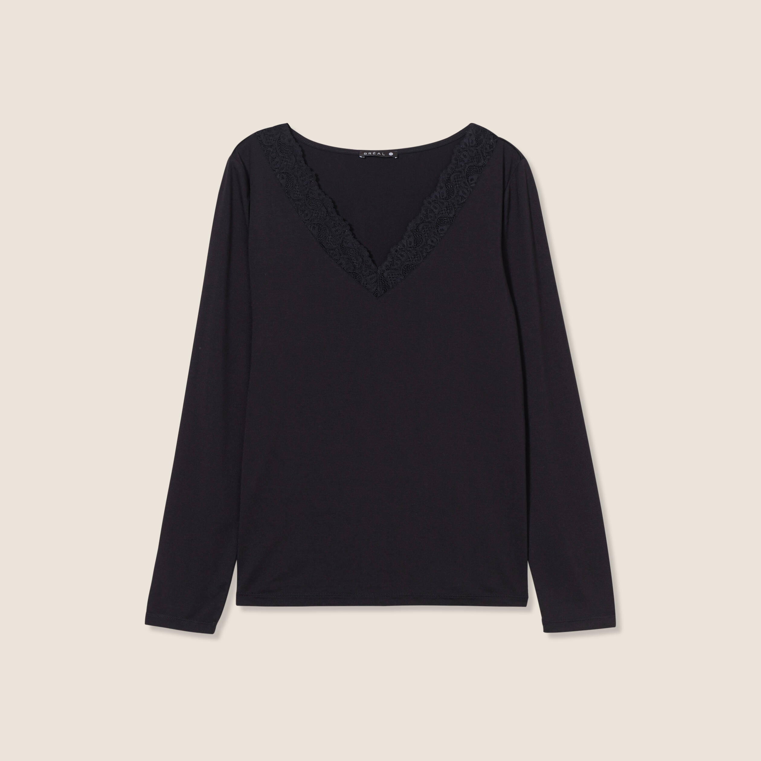T-shirt thermo-douceur manches longues noir femme