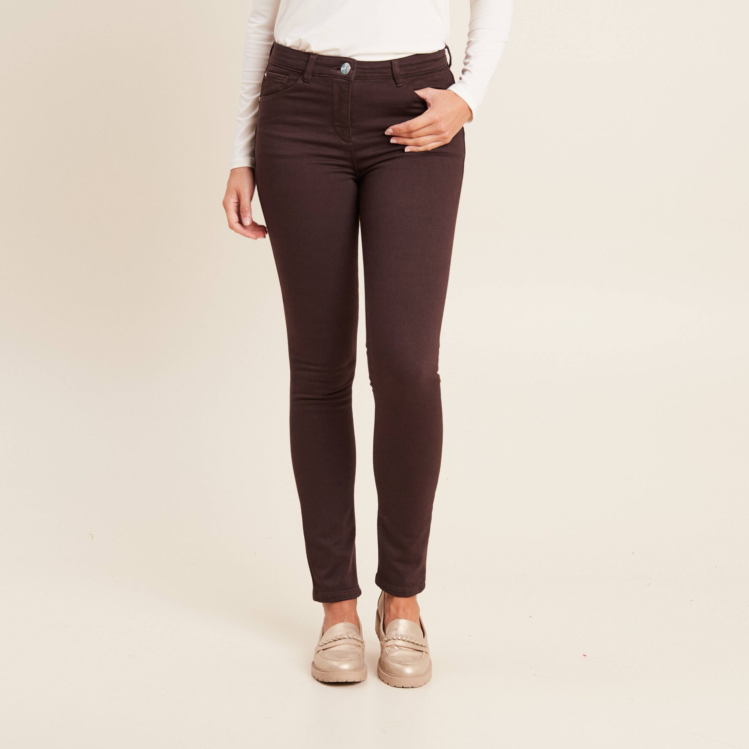 pantalon chaud magique marron fonce femme Pantalon chaud magique marron foncé femme