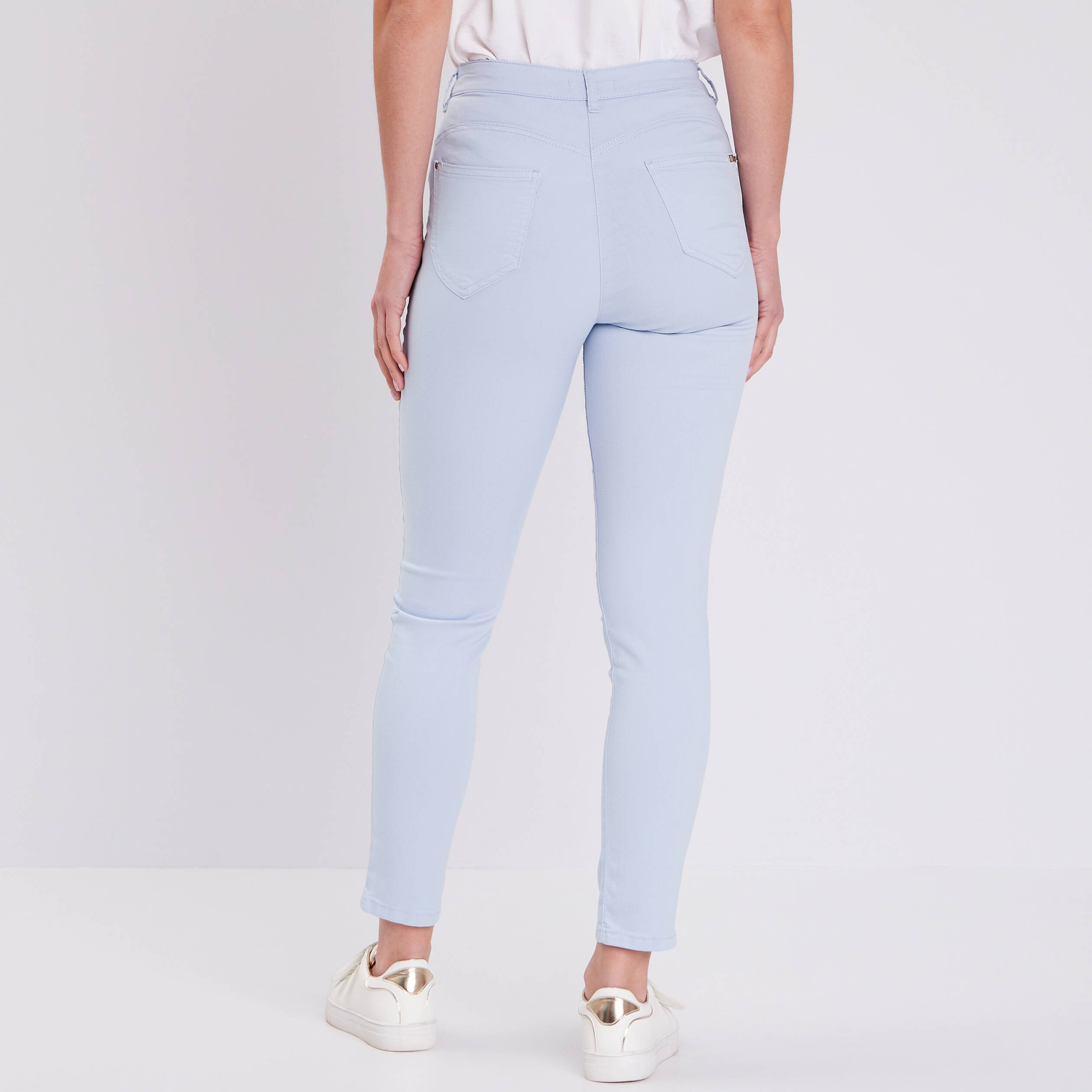 Pantalon léger taille standard 7/8ème bleu clair femme