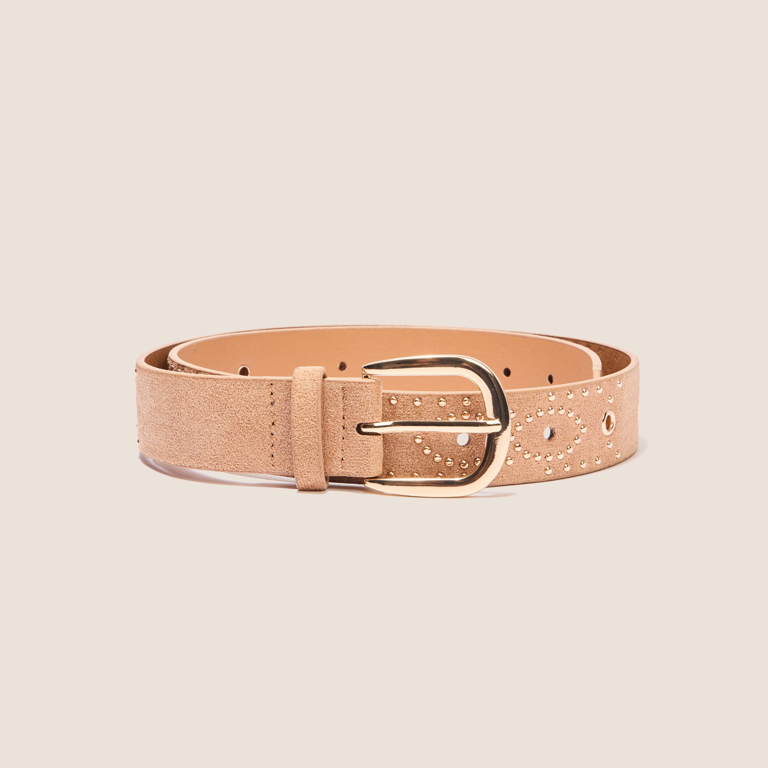 ceinture clous et oeillets camel femme Ceinture clous et oeillets camel femme