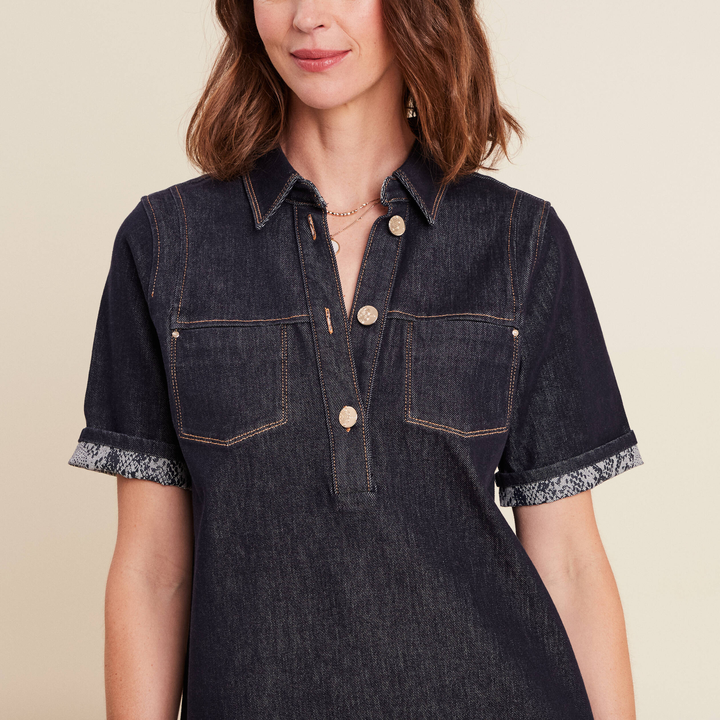 robe courte droite en jean col chemise denim brut femme robe courte droite en jean col chemise denim brut femme