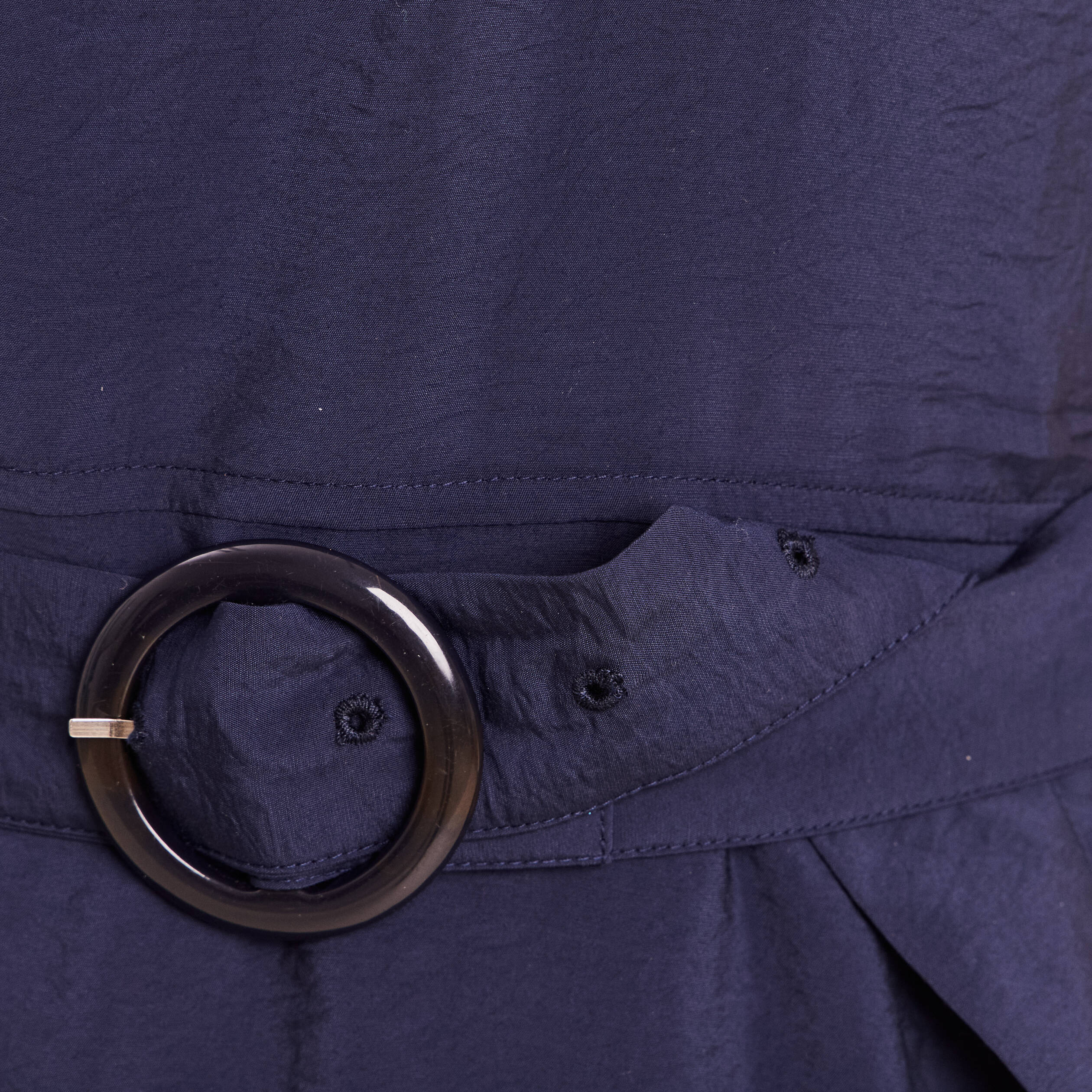 Robe &eacute;vas&eacute;e 3/4 sans manches ceinture bleu marine femme