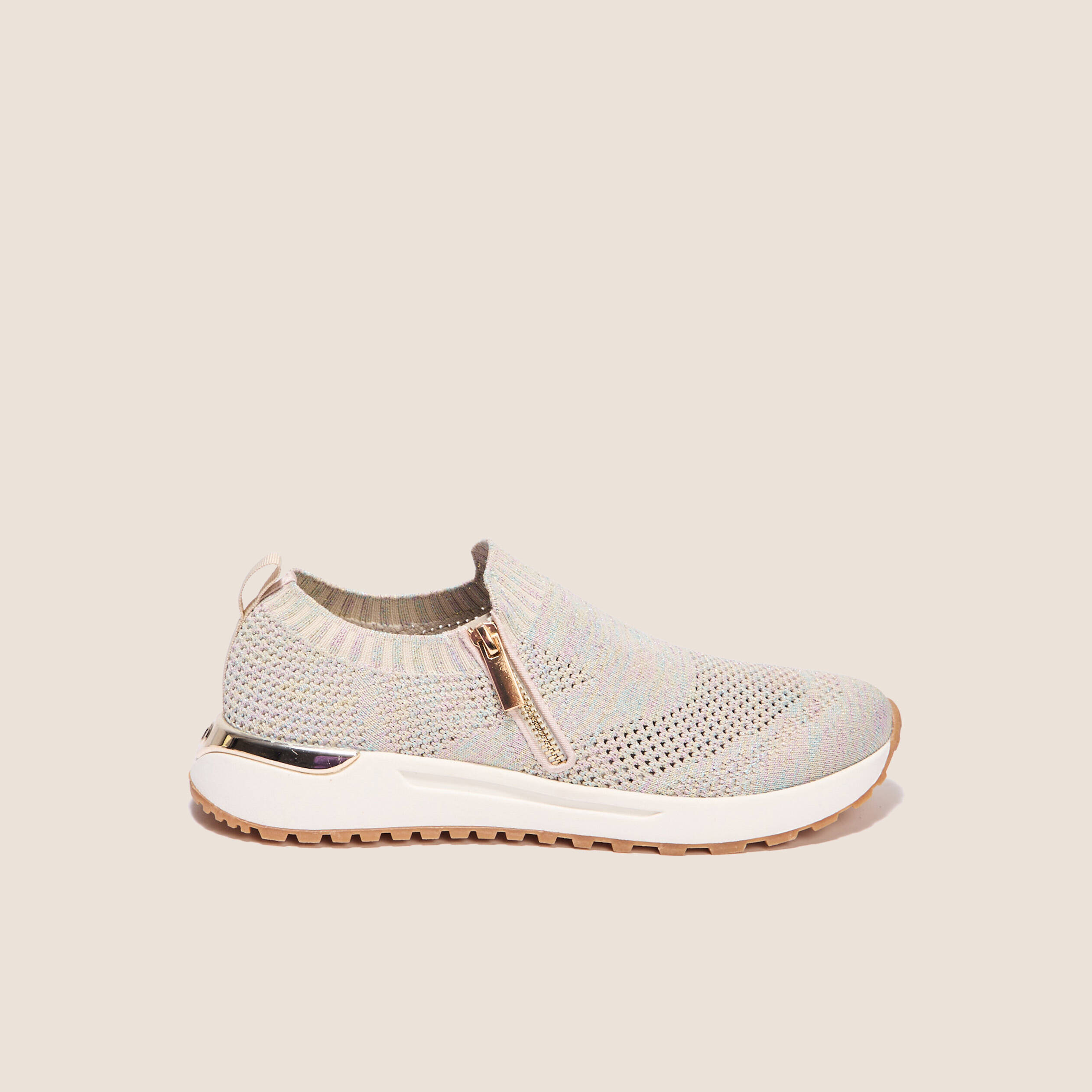 Baskets chaussettes sable femme