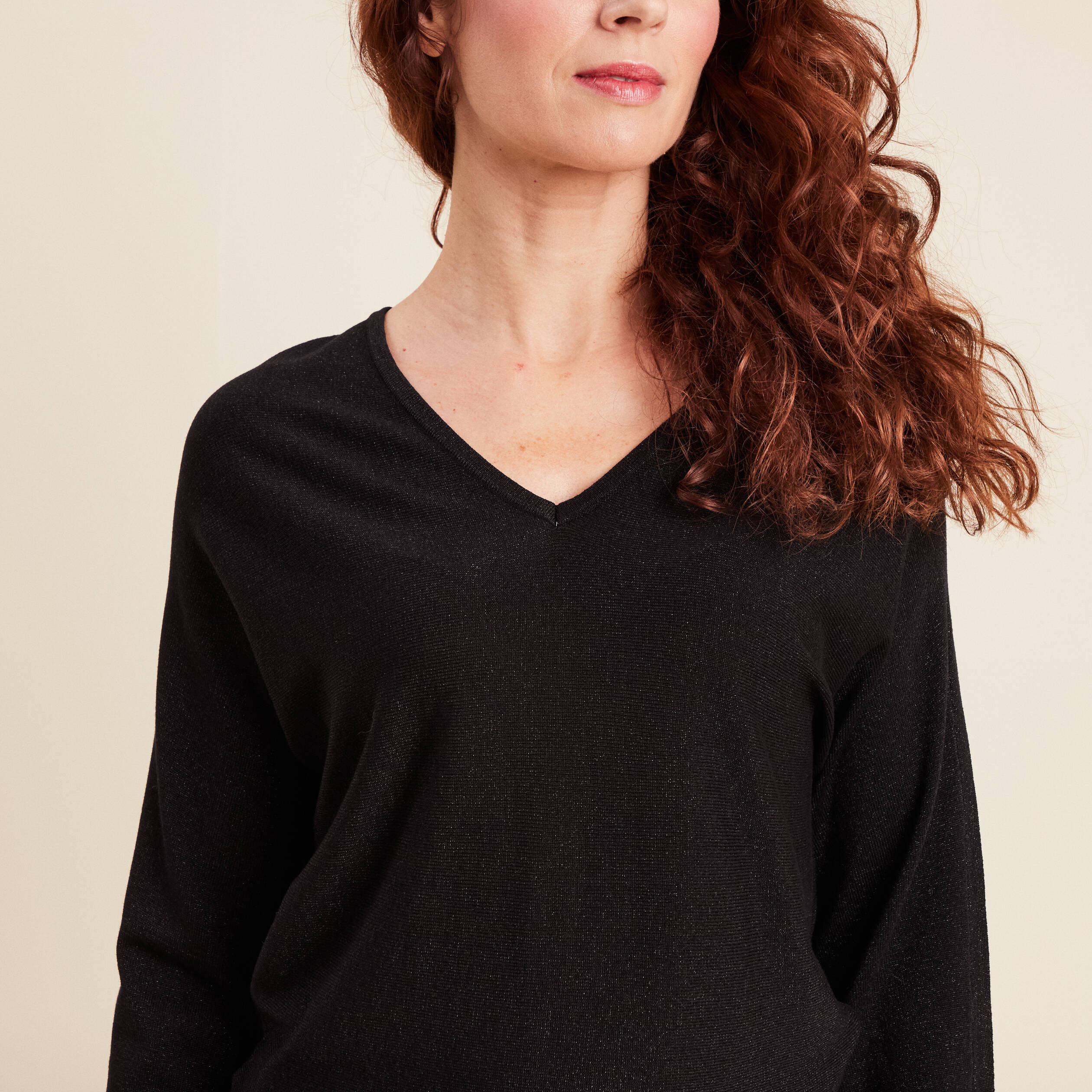 Robe tricot bas simili cuir noir femme