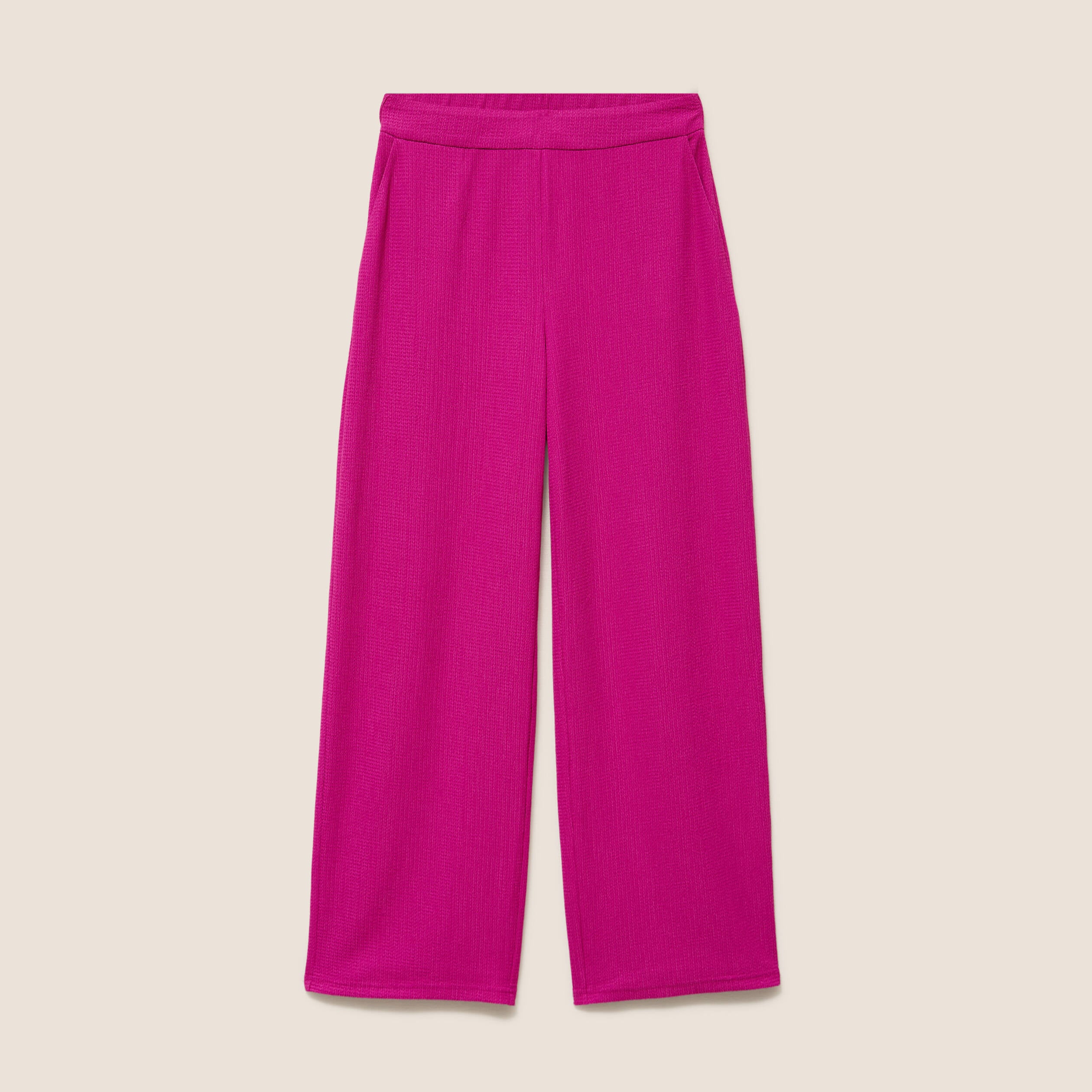 Pantalon large taille haute violet clair femme