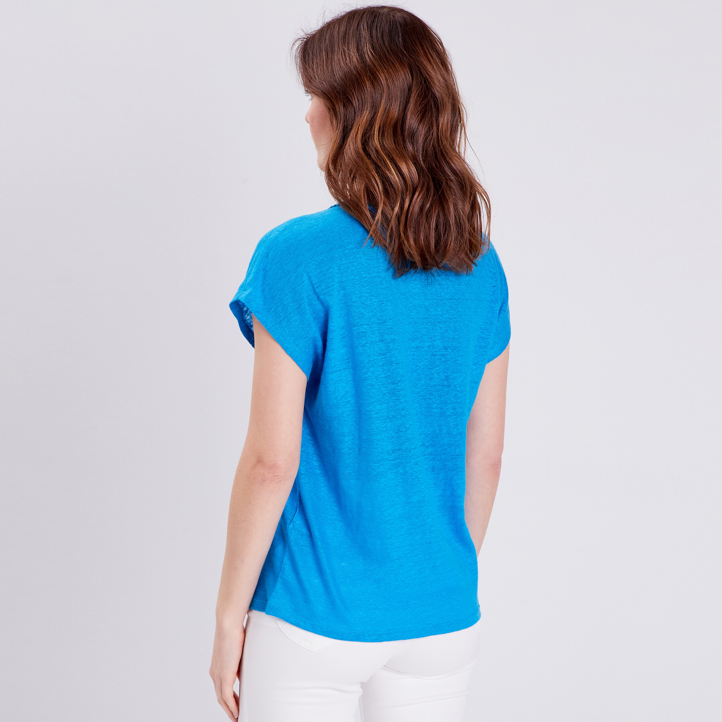 T-shirt manches courtes bleu femme
