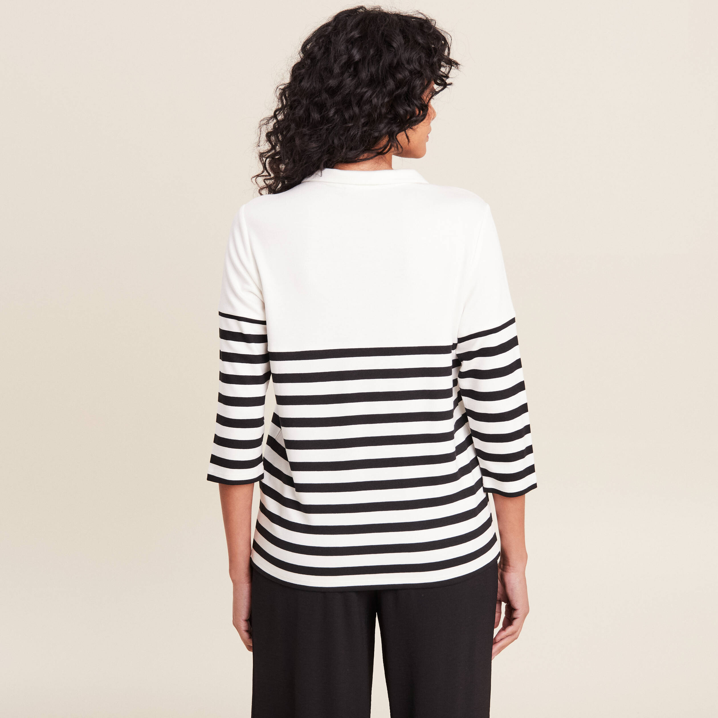 T-shirt manches 3/4 blanc femme