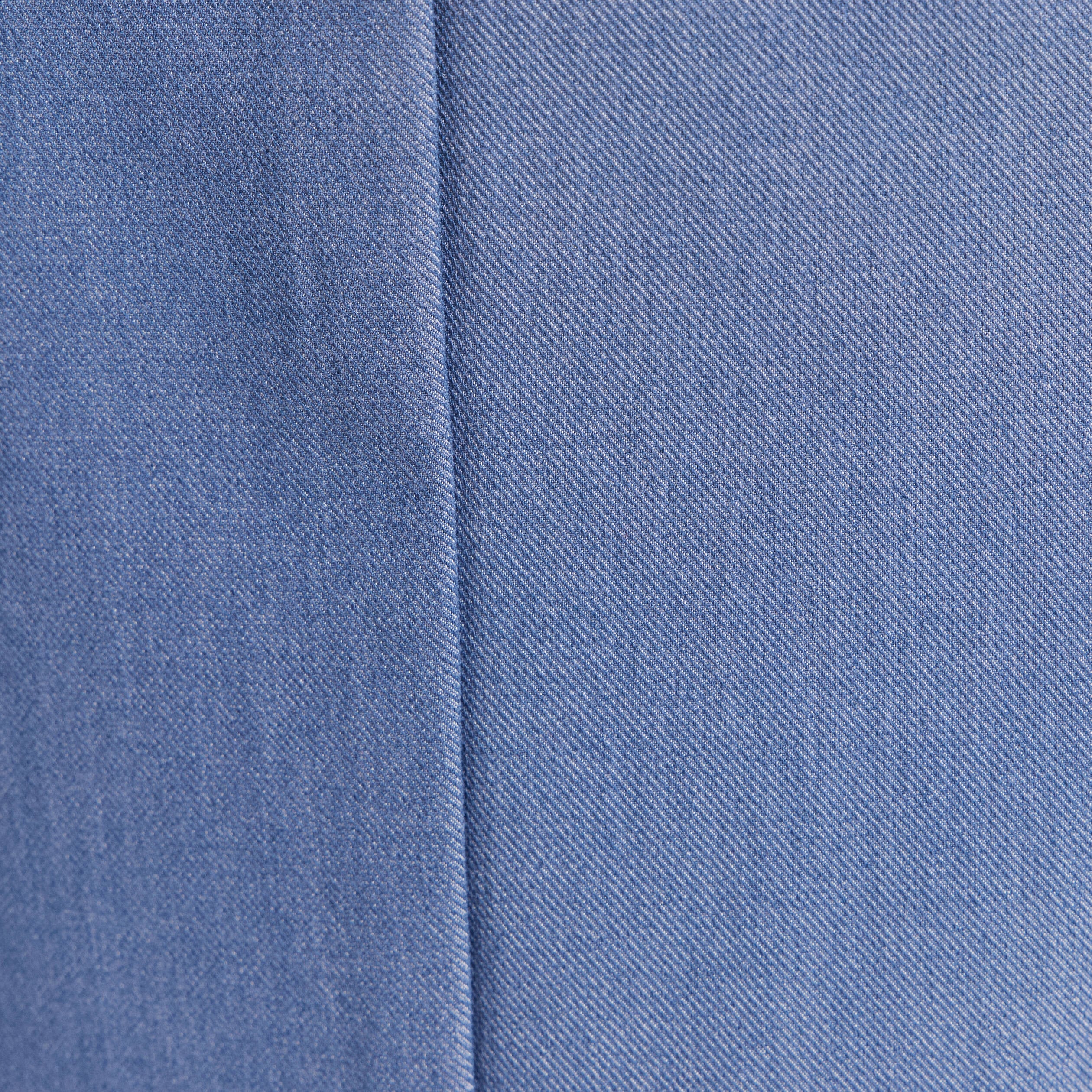 Pantalon coupe large taille haute fluide denim double stone femme
