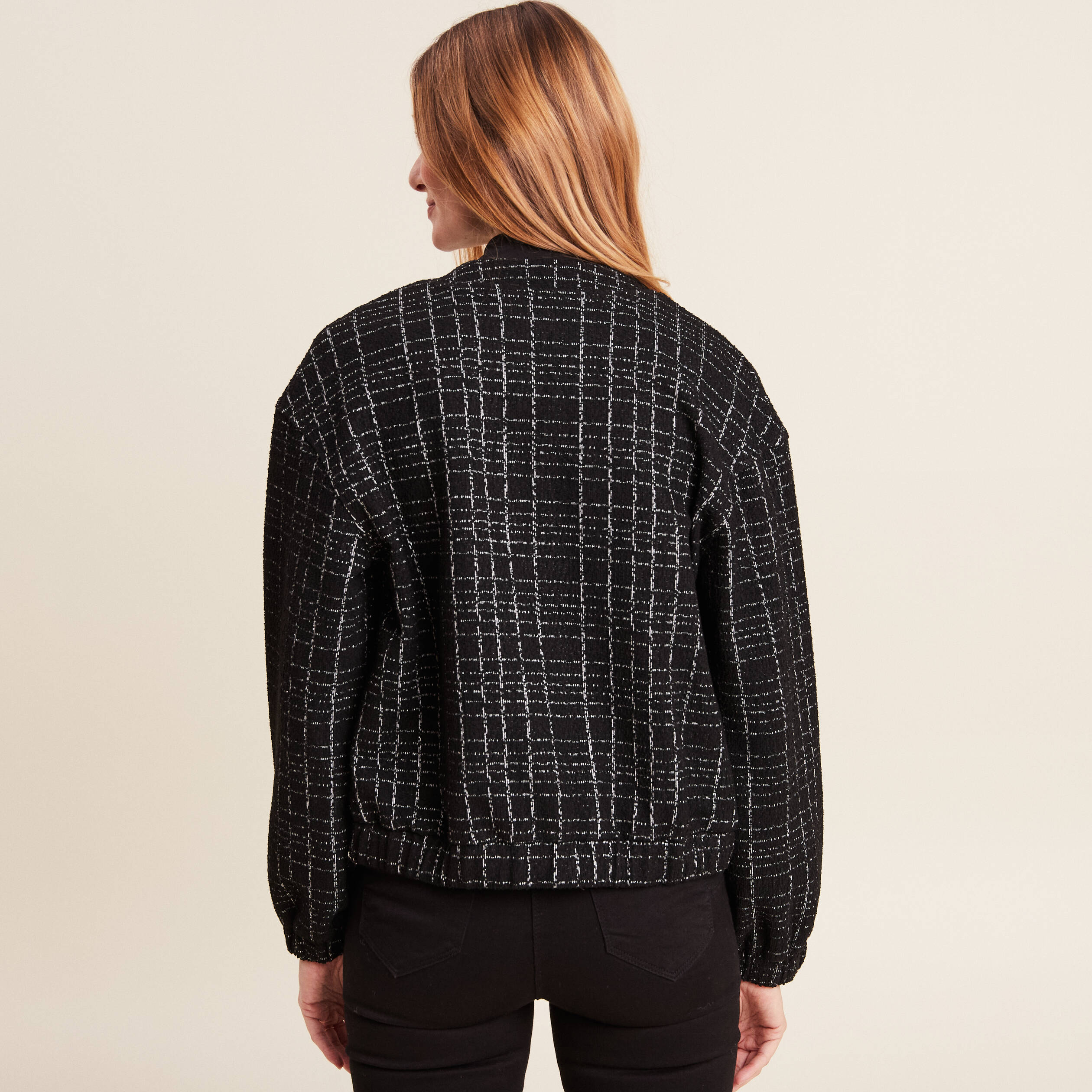 Veste droite boutonnée noir femme