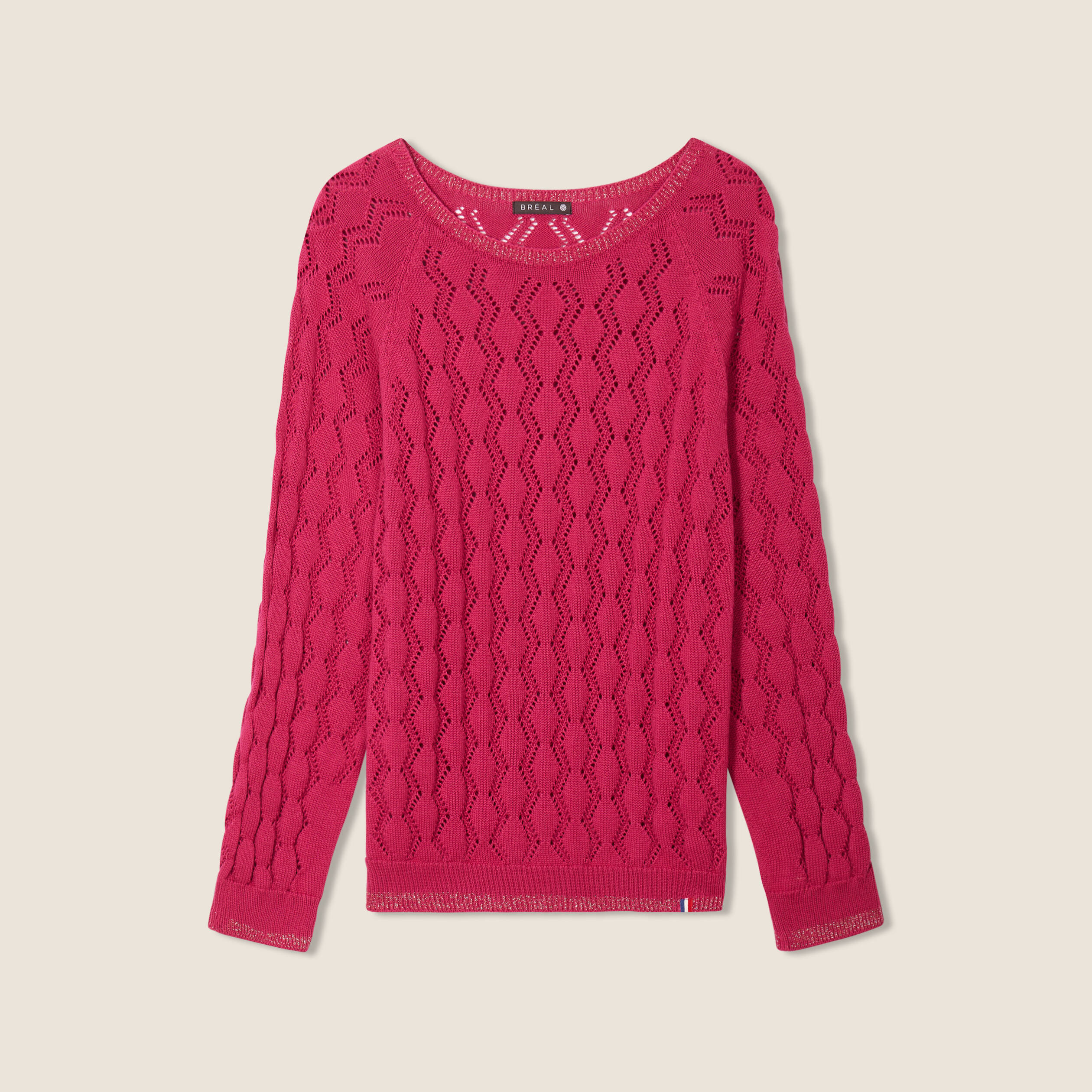 Pull confectionné en France rose fushia femme