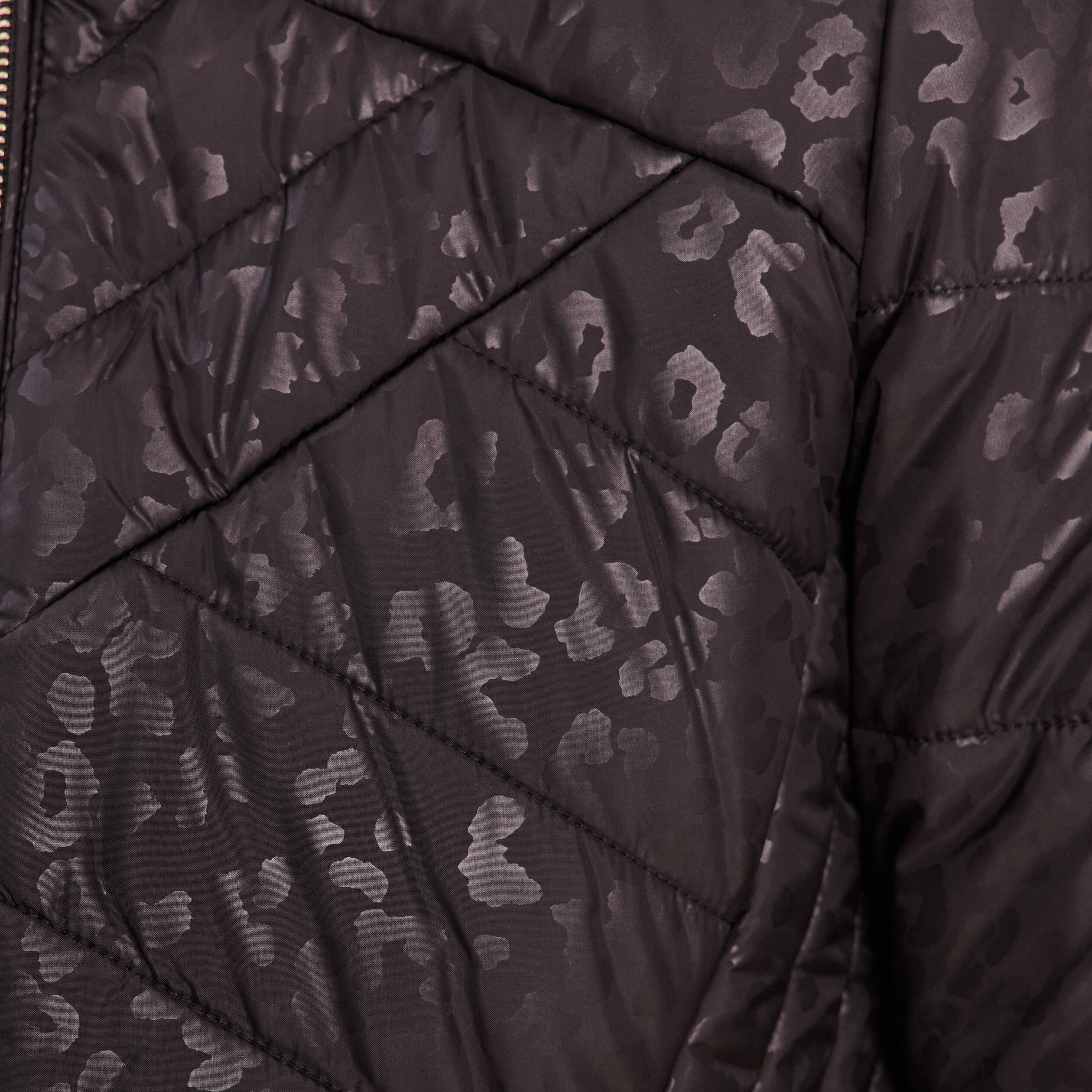 Doudoune d&eacute;perlante droite zipp&eacute;e noir femme