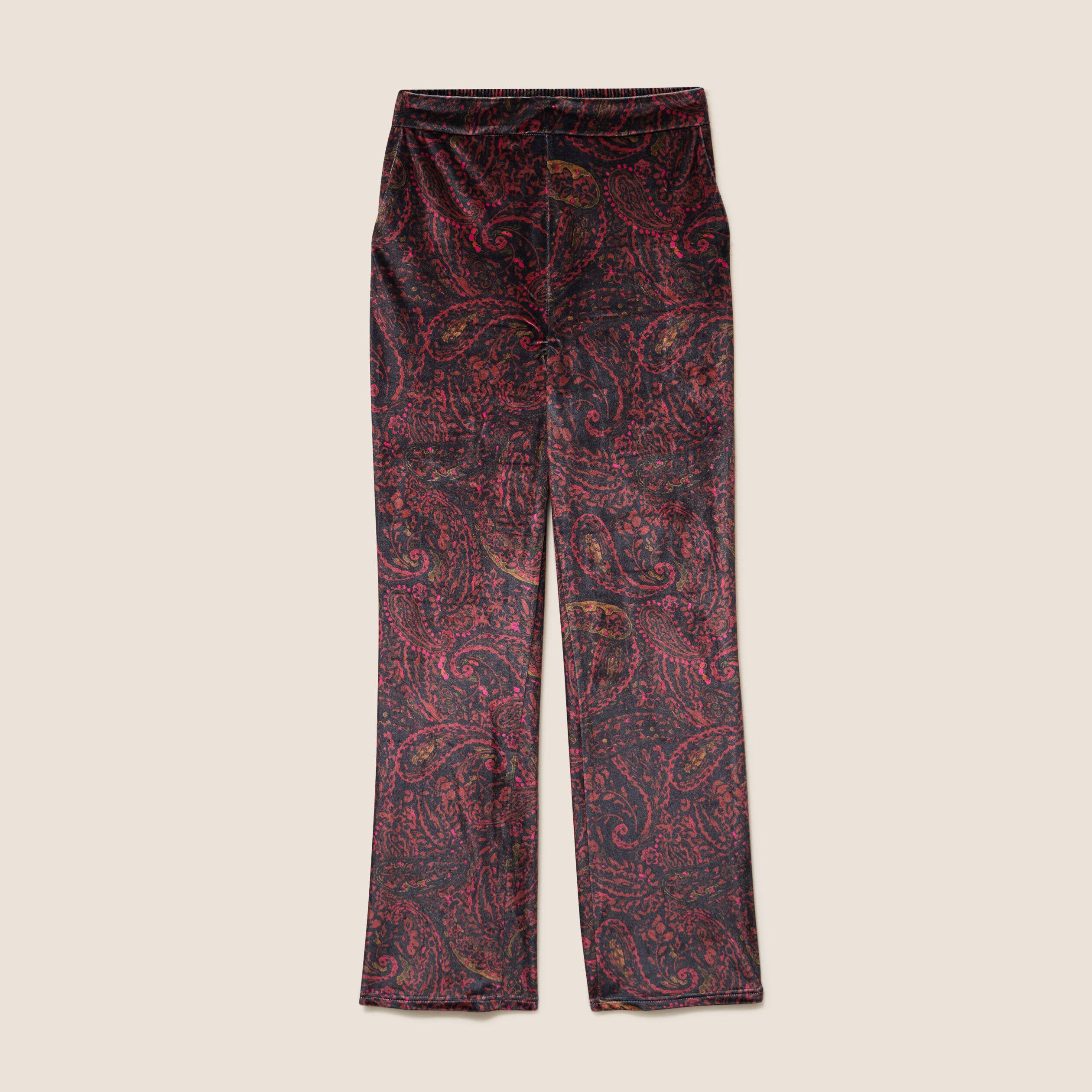 Pantalon large taille haute marron femme