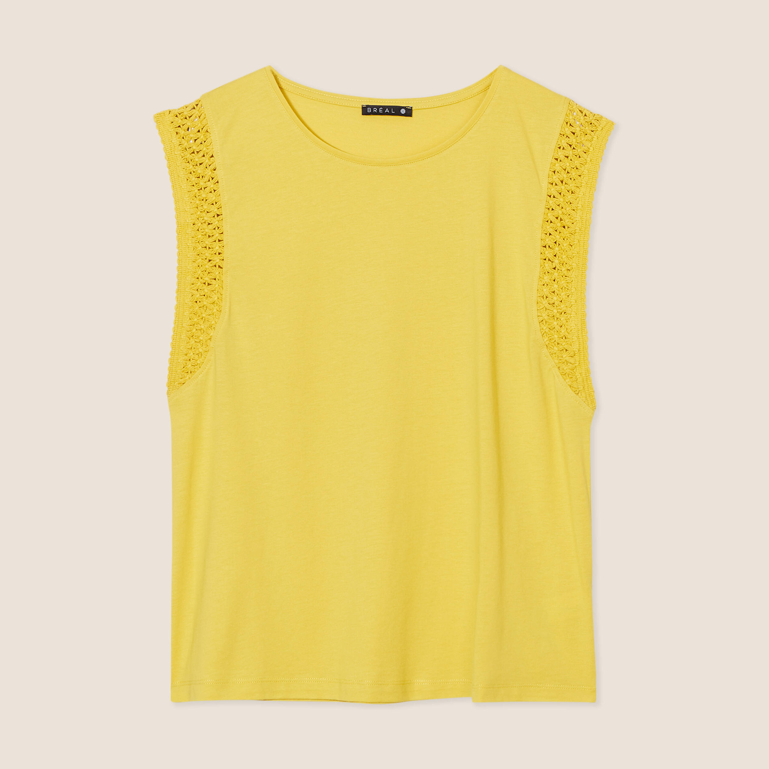 t shirt sans manches vert anis femme T-shirt sans manches vert anis femme