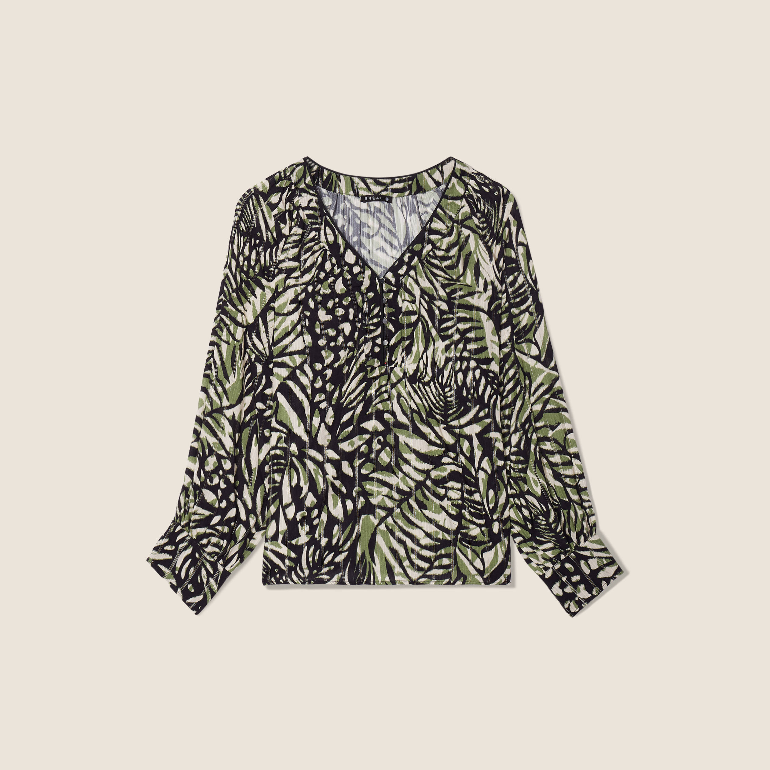 Blouse manches longues vert femme
