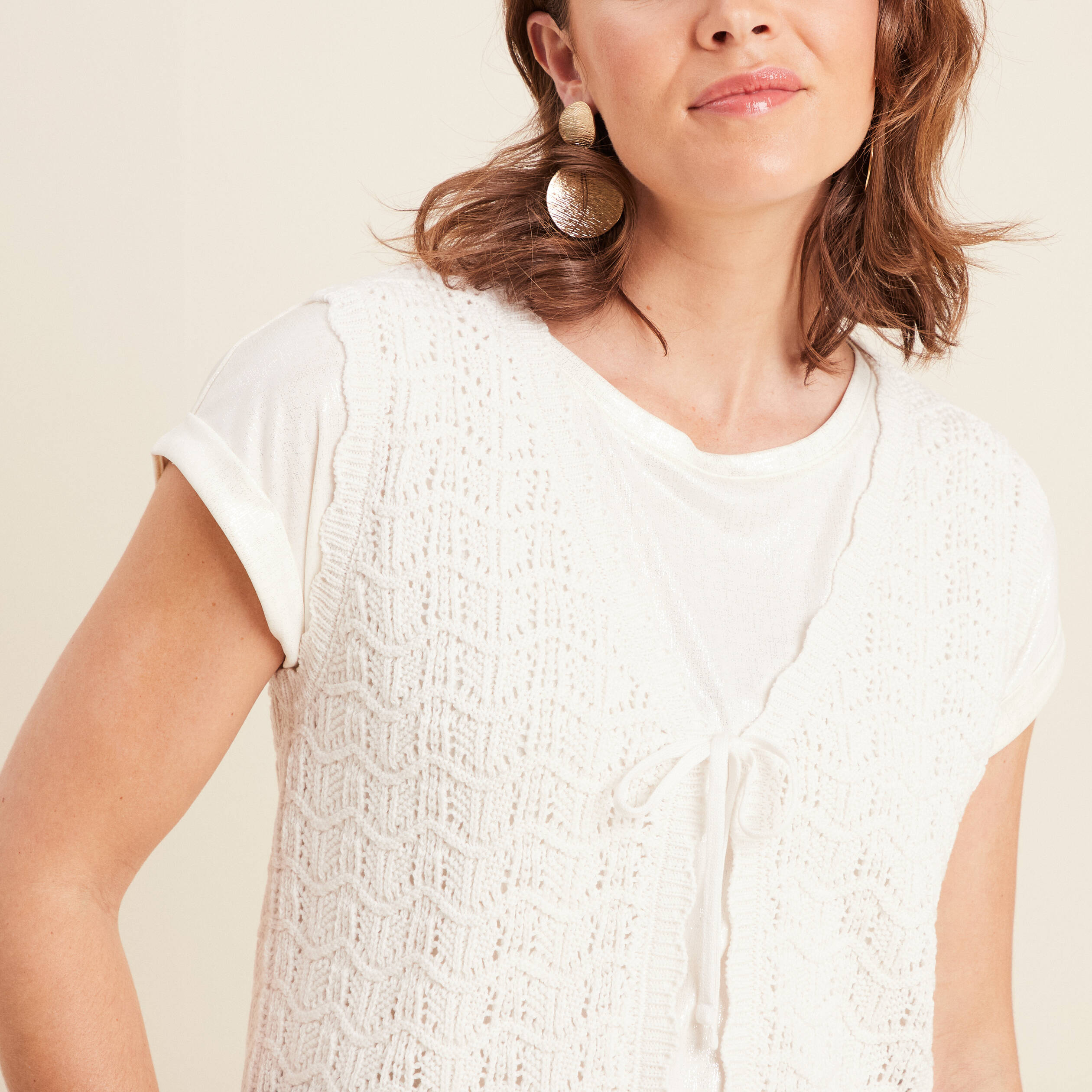 gilet sans manches blanc femme Gilet sans manches blanc femme