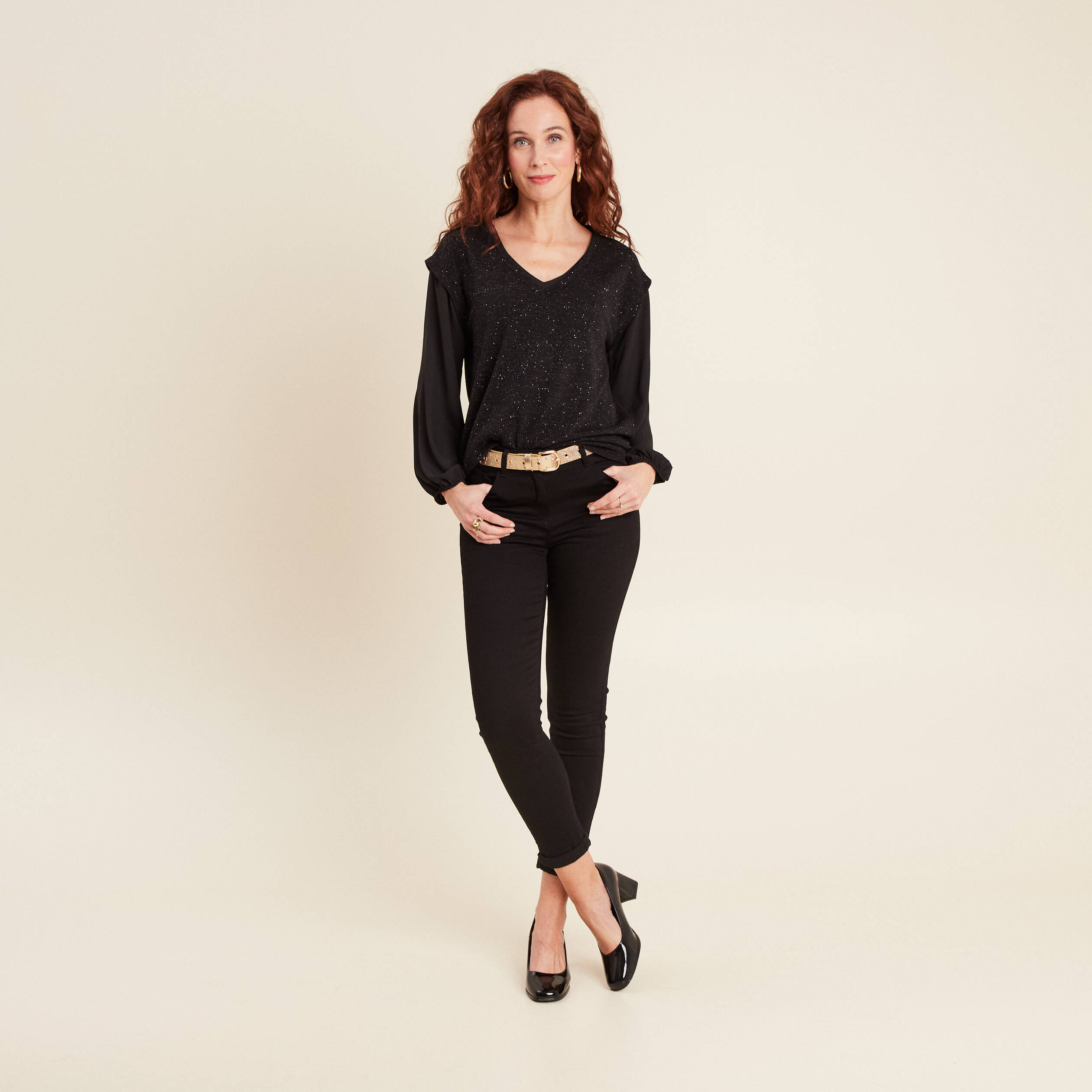 T-shirt manches longues noir femme