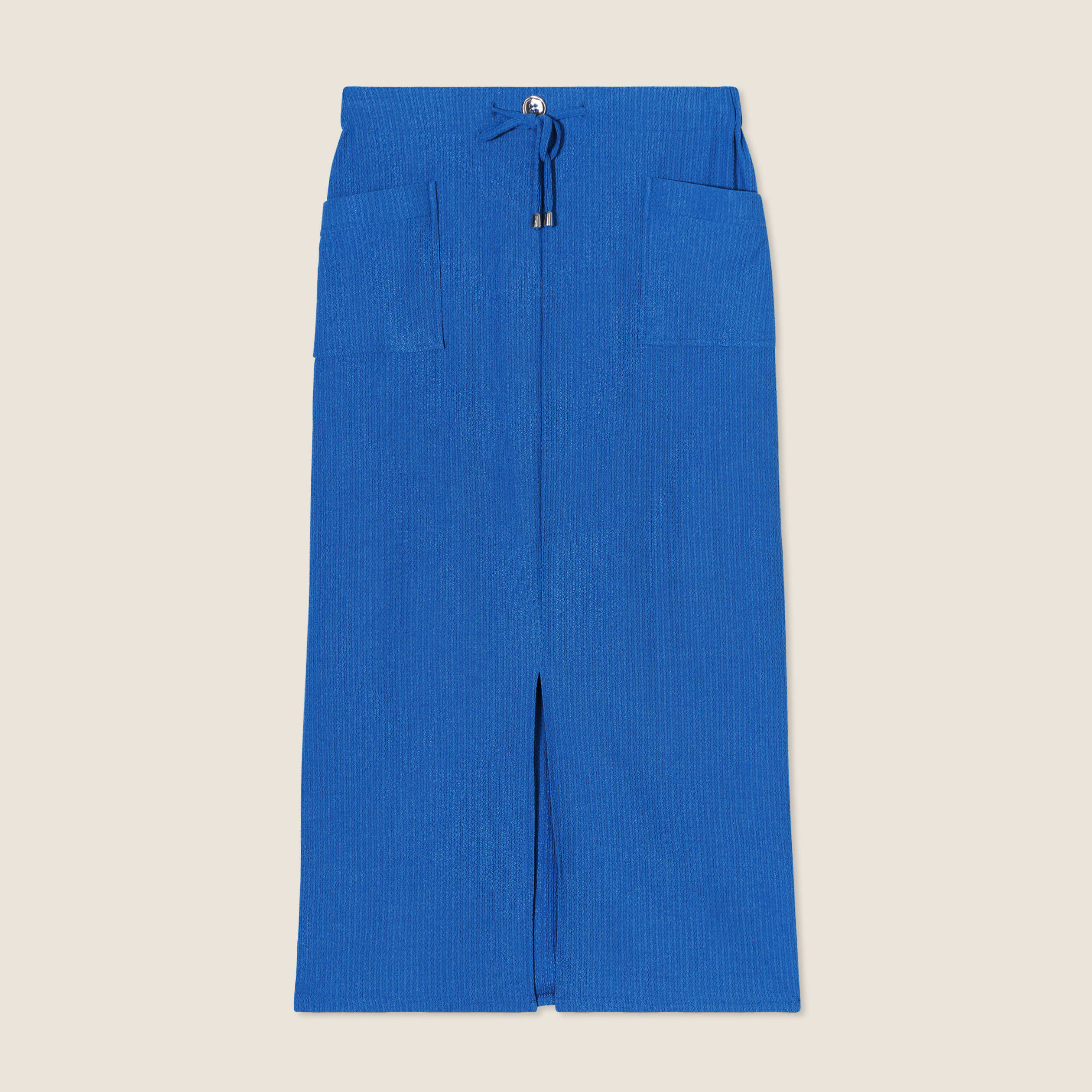 Jupe longue fourreau bleu electrique femme