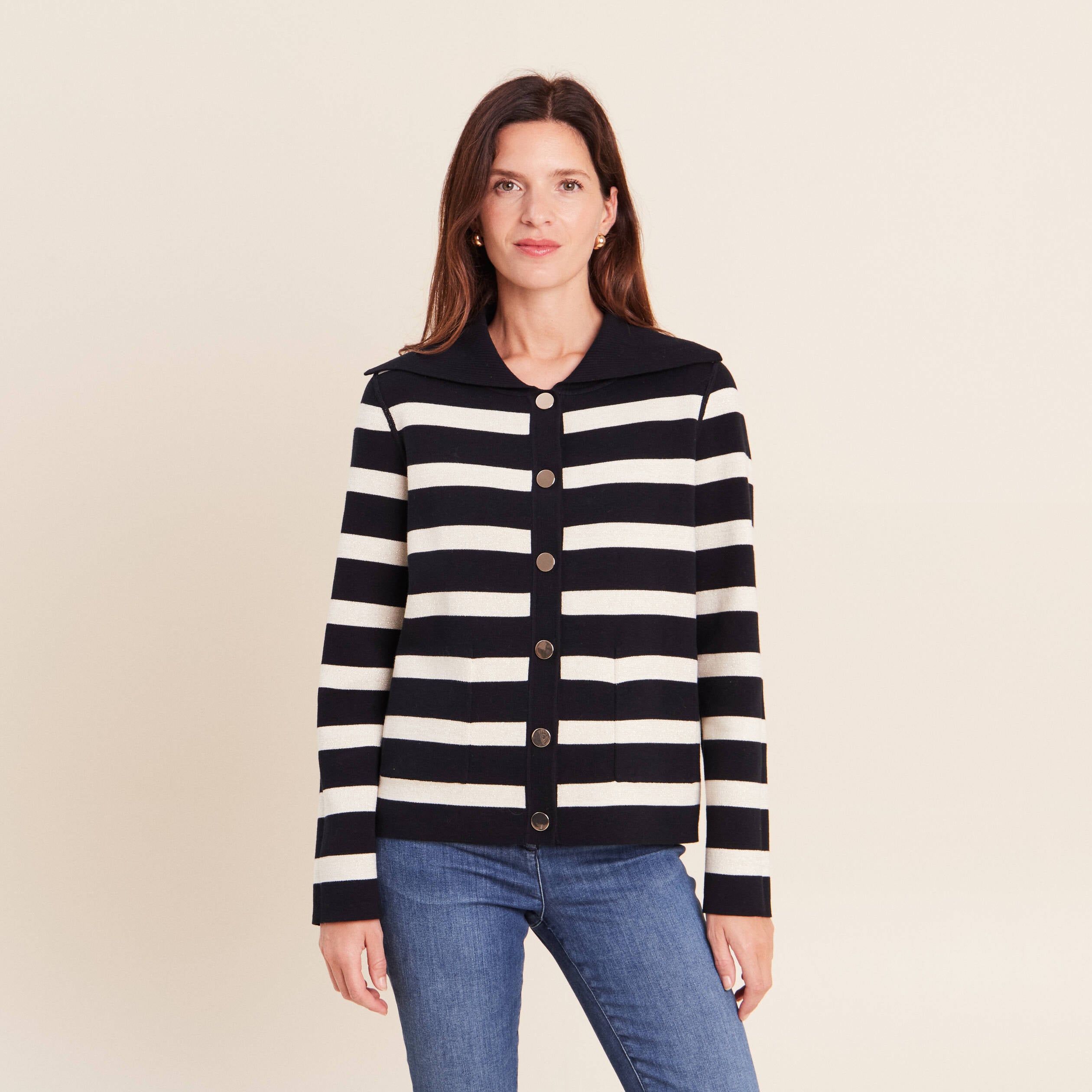 Veste r&eacute;versible en maille noir femme