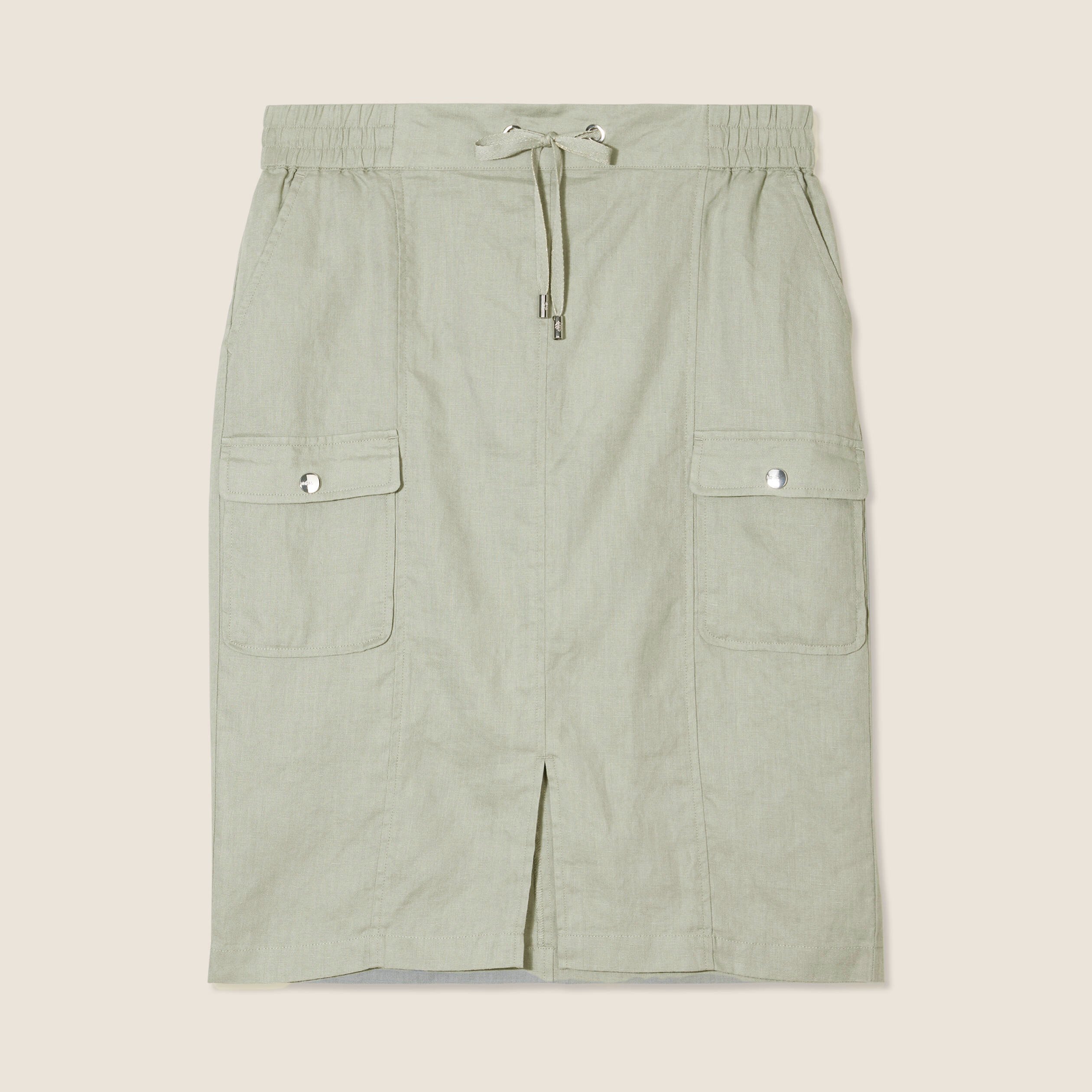 Jupe crayon taille élastiquée vert clair femme