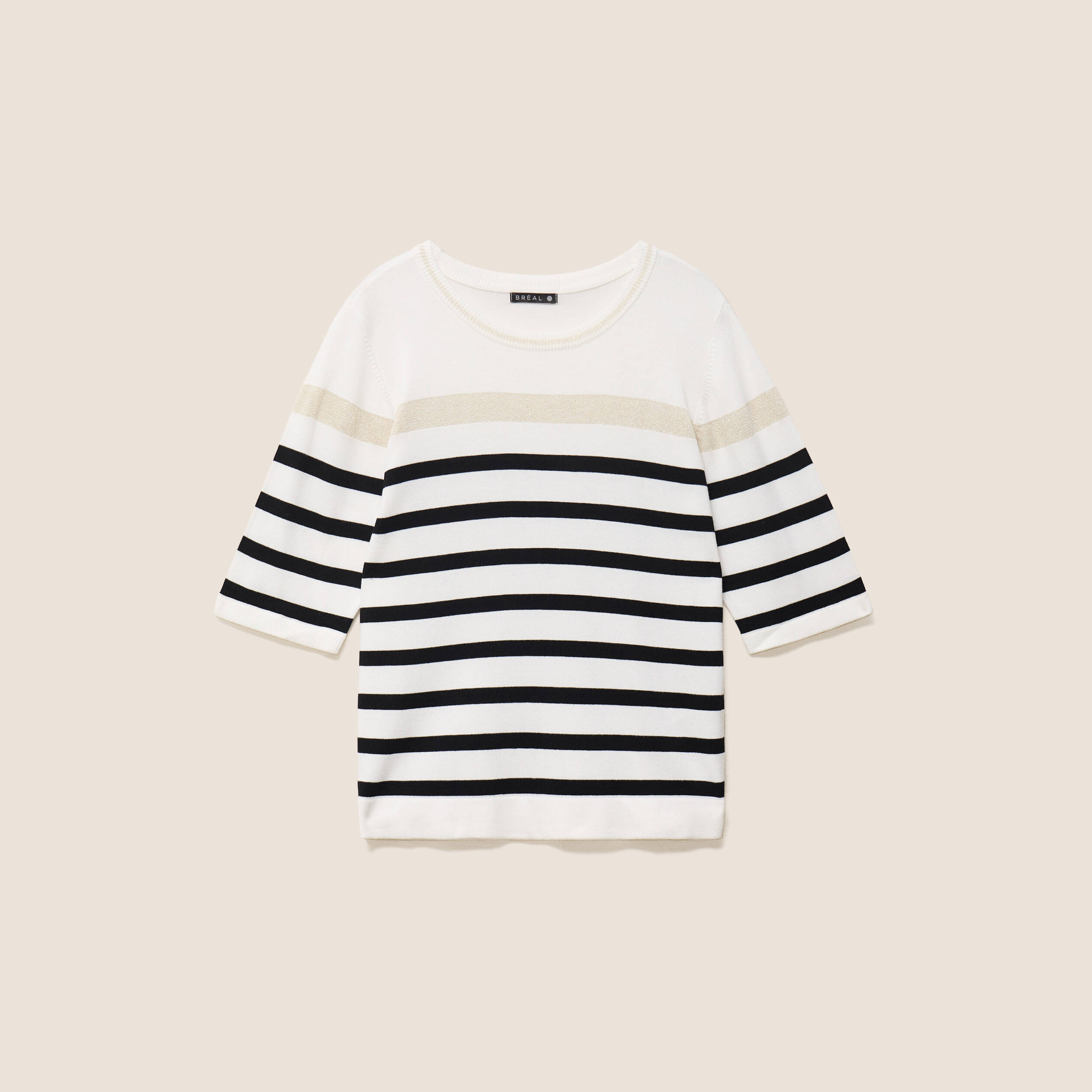 Pull col rond noir femme
