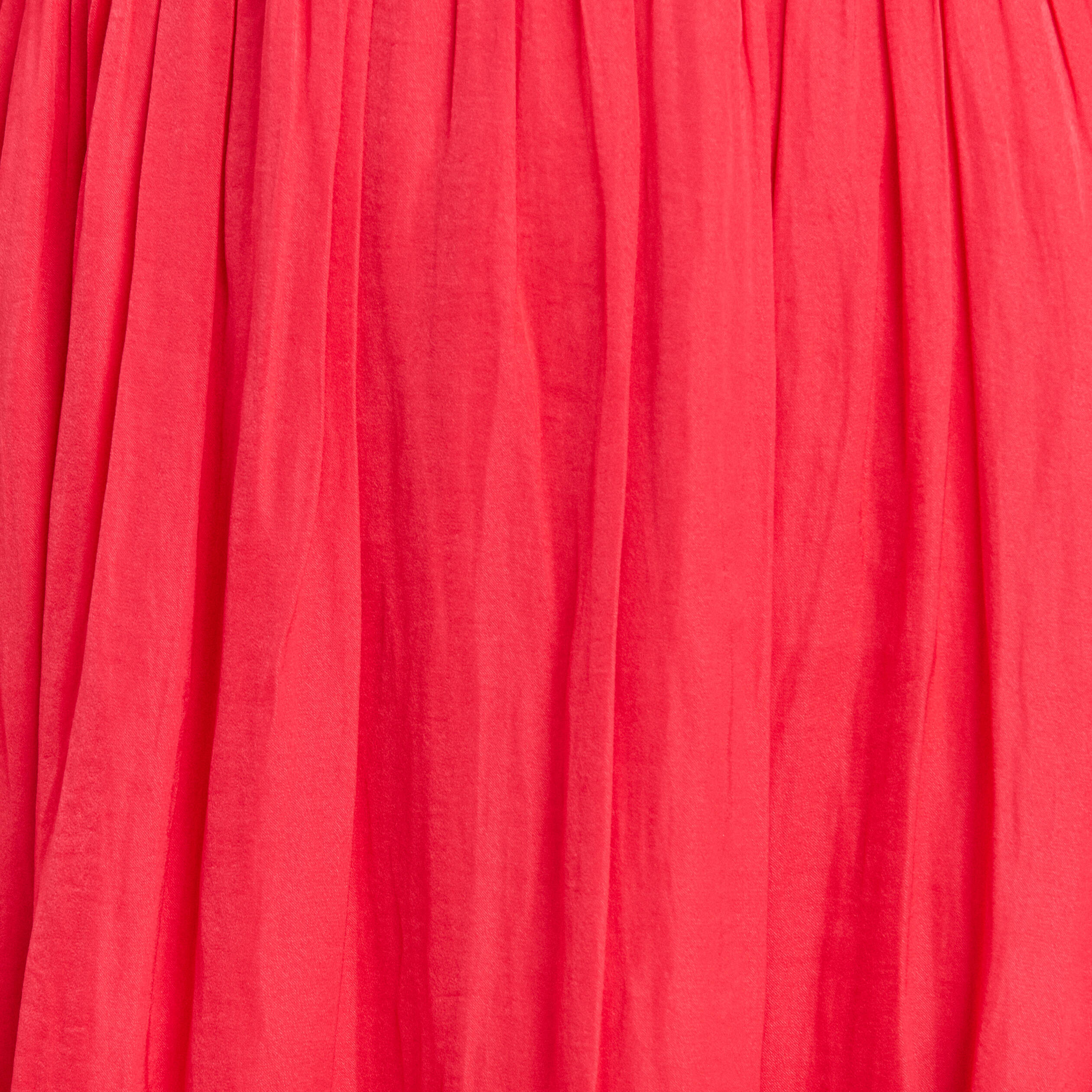 Robe empire smock&eacute;e satin rose cerise femme