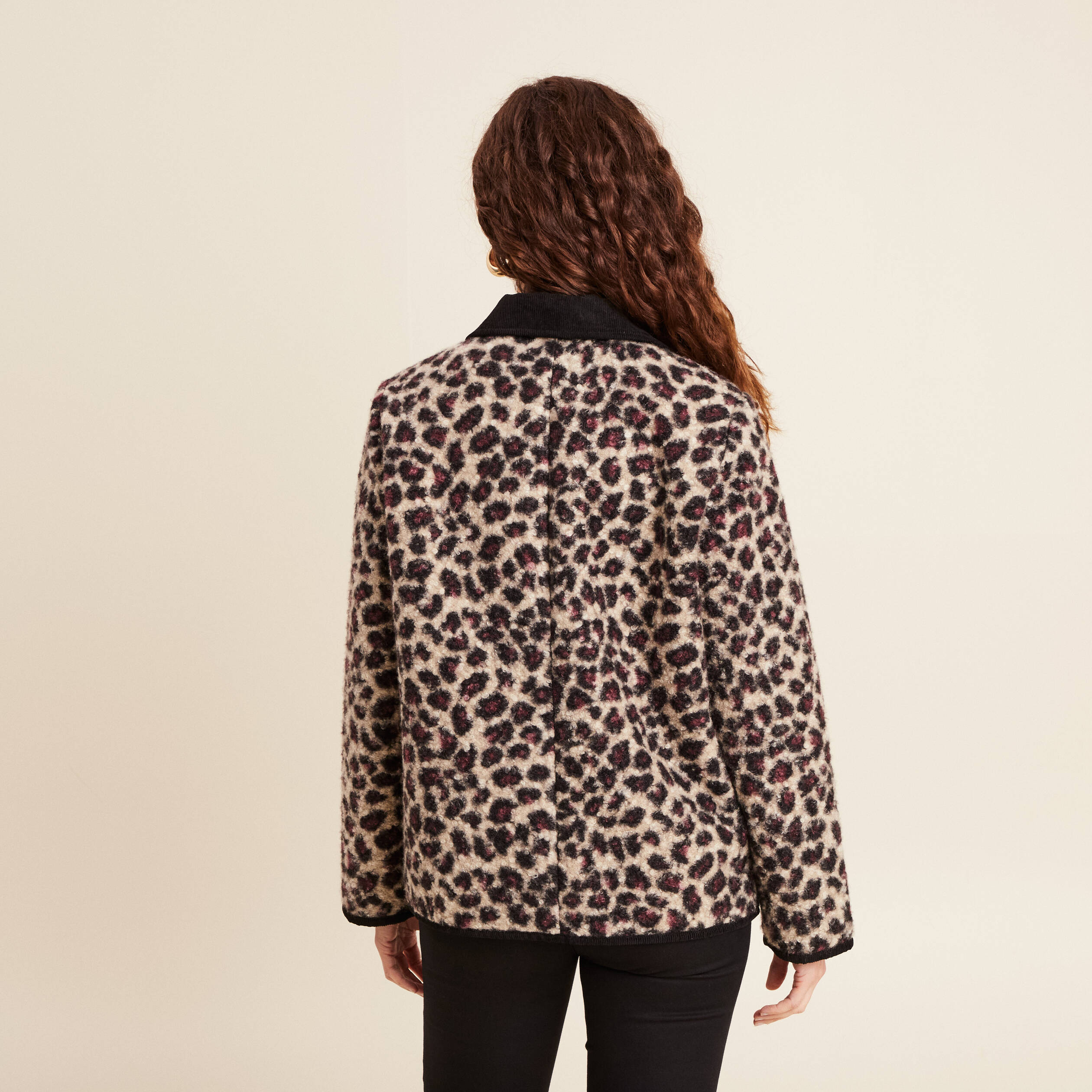 Manteau droit beige femme