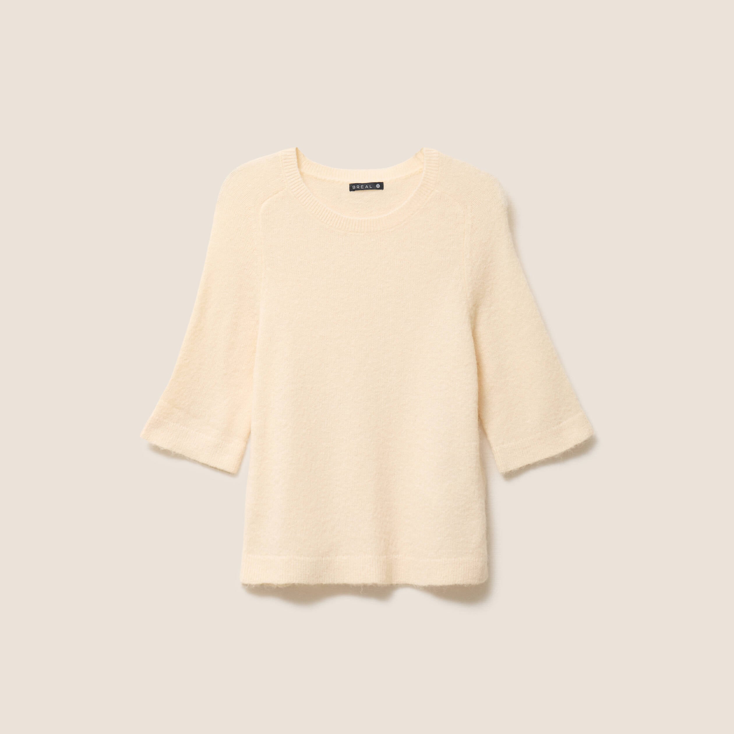 Pull col bateau creme femme