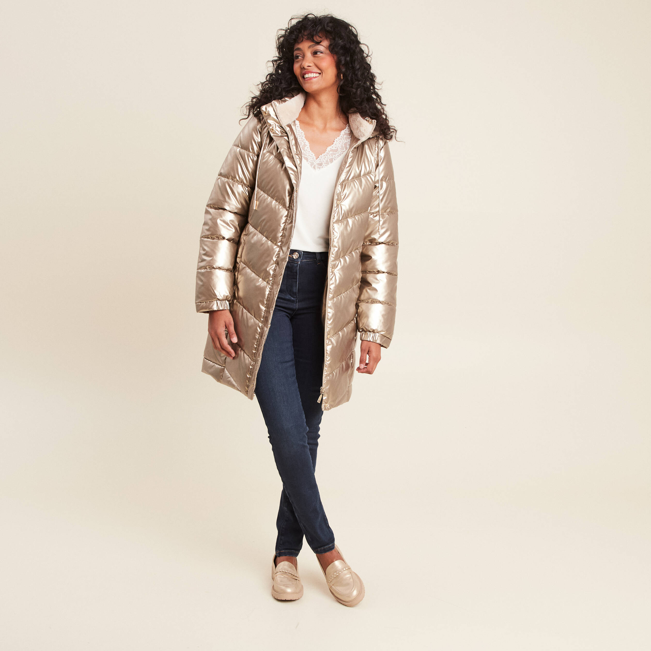 Pantalon chaud magique denim brut femme