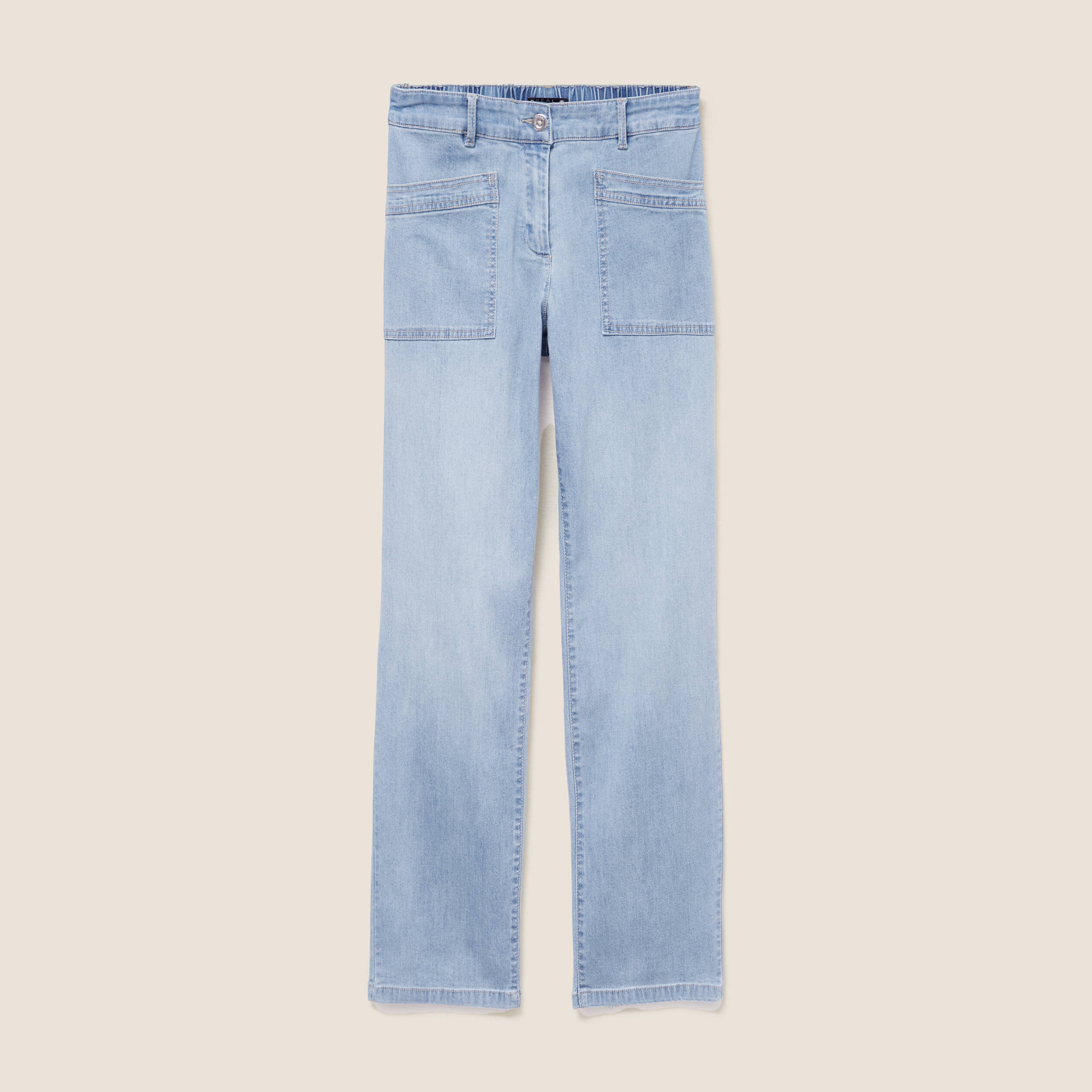 Jean coupe mom taille haute denim double stone femme