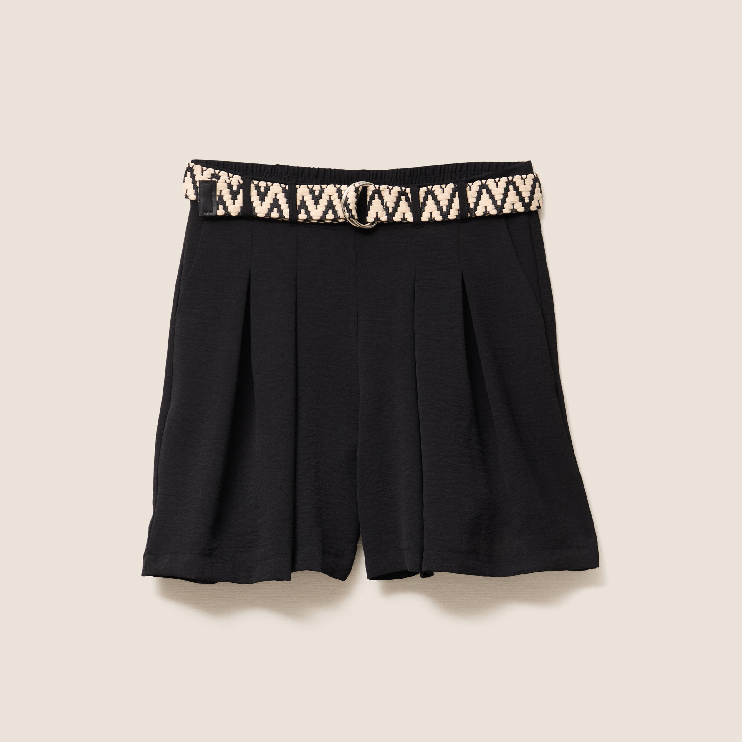 short avec ceinture amovible noir femme Short avec ceinture amovible noir femme