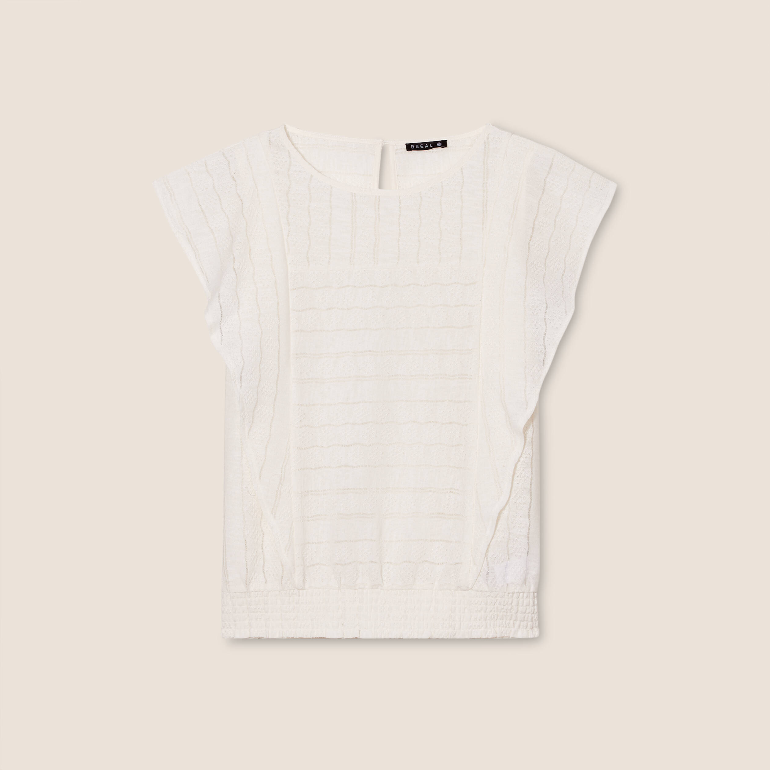 t shirt manches courtes ecru femme T-shirt manches courtes ecru femme