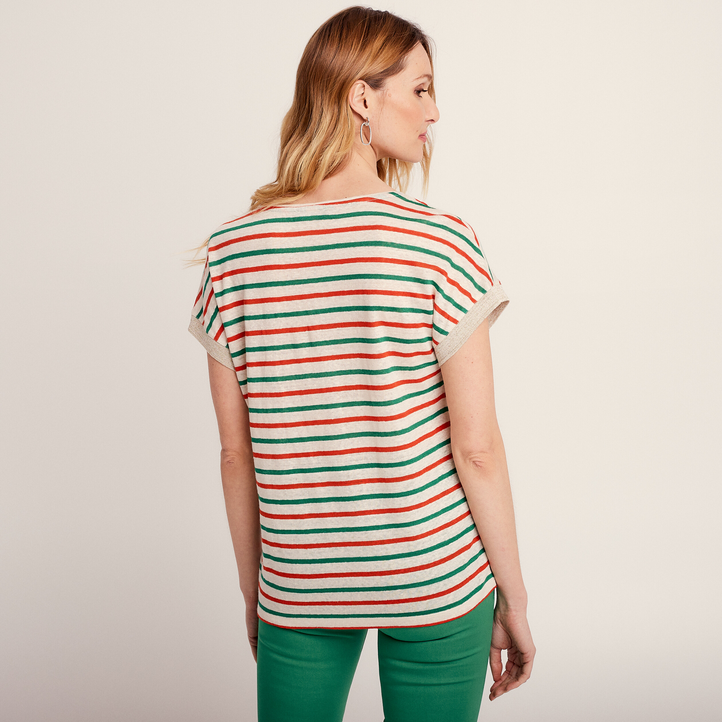 T-shirt manches courtes ecru femme