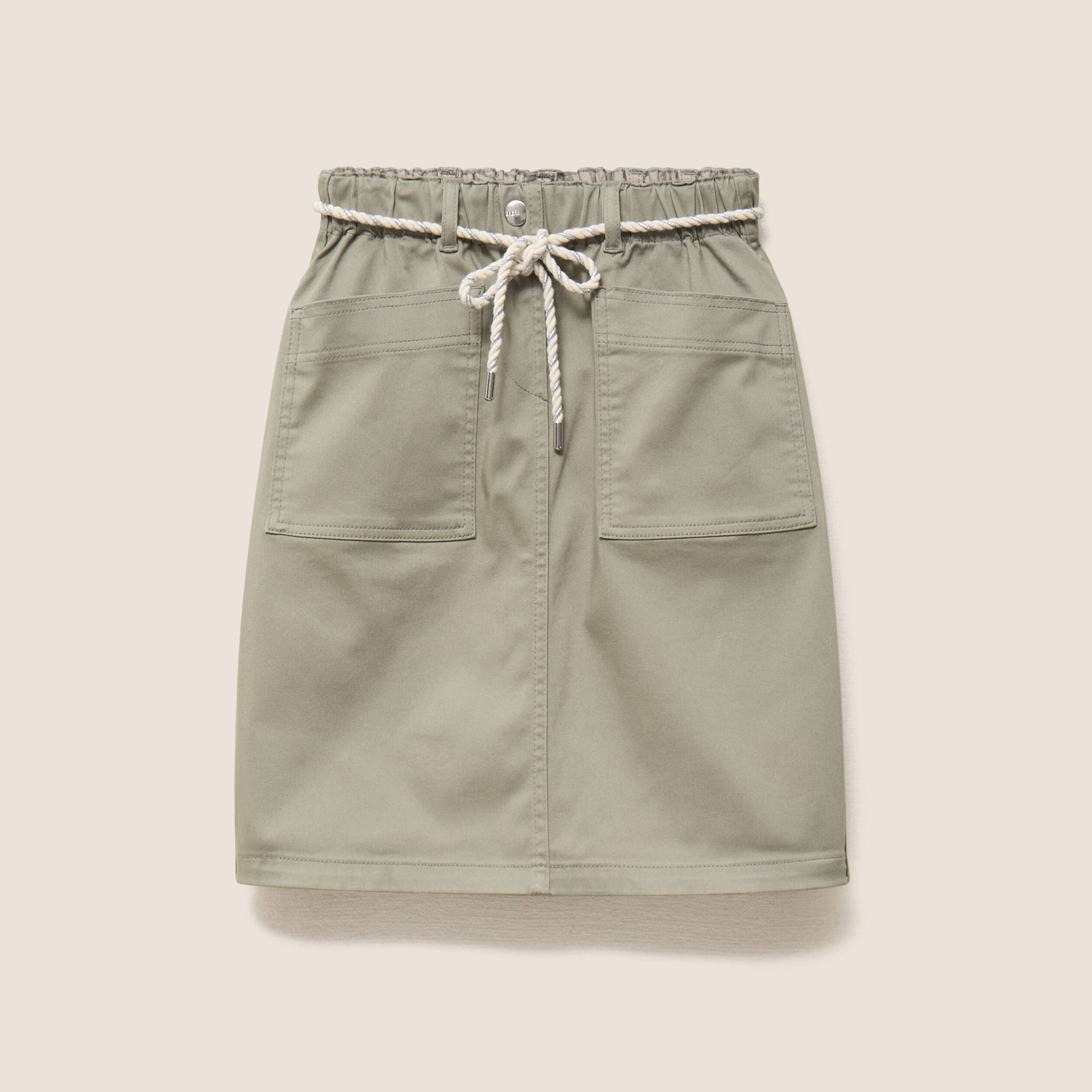 Jupe droite r&eacute;versible gris femme