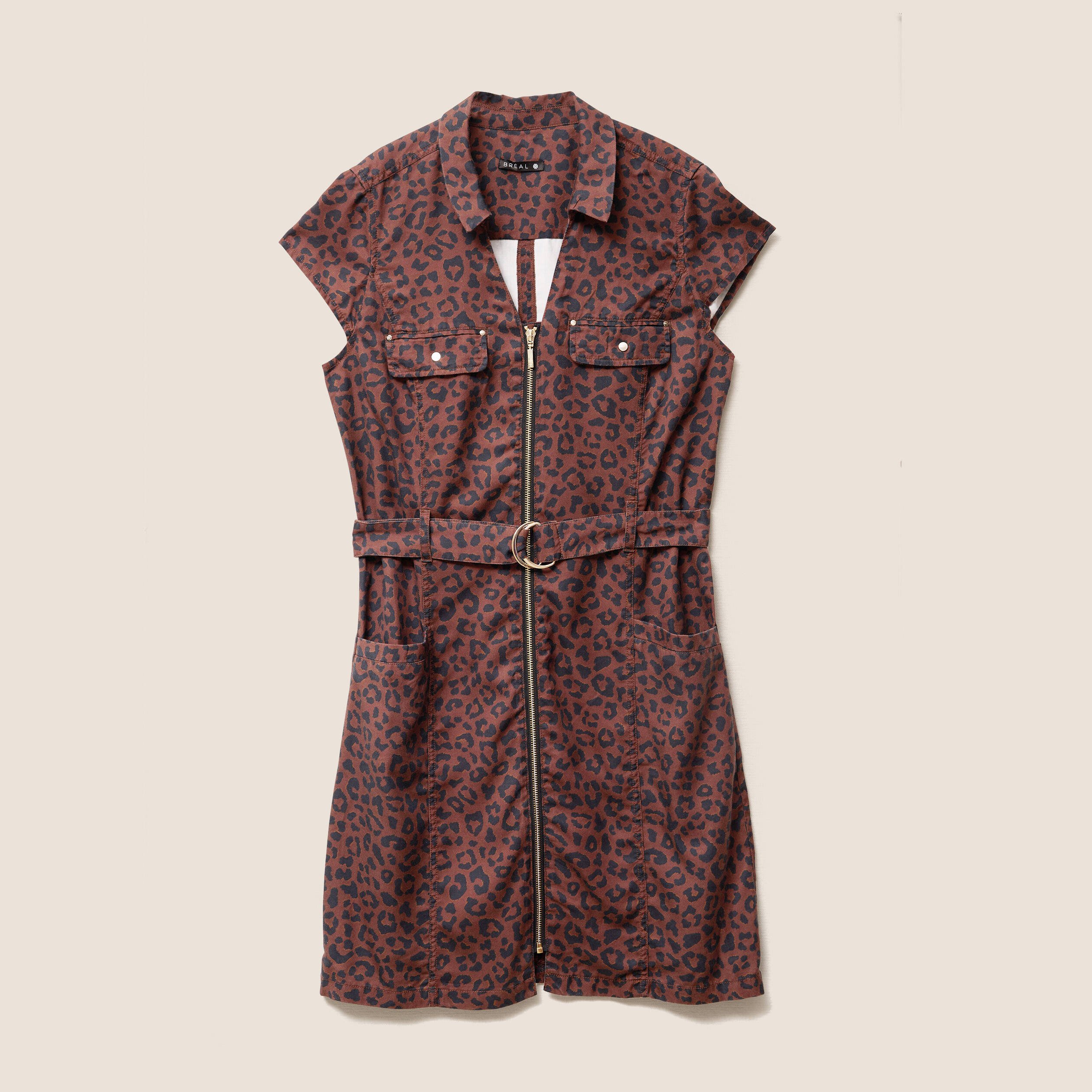 robe droite zippee marron femme Robe droite zippée marron femme