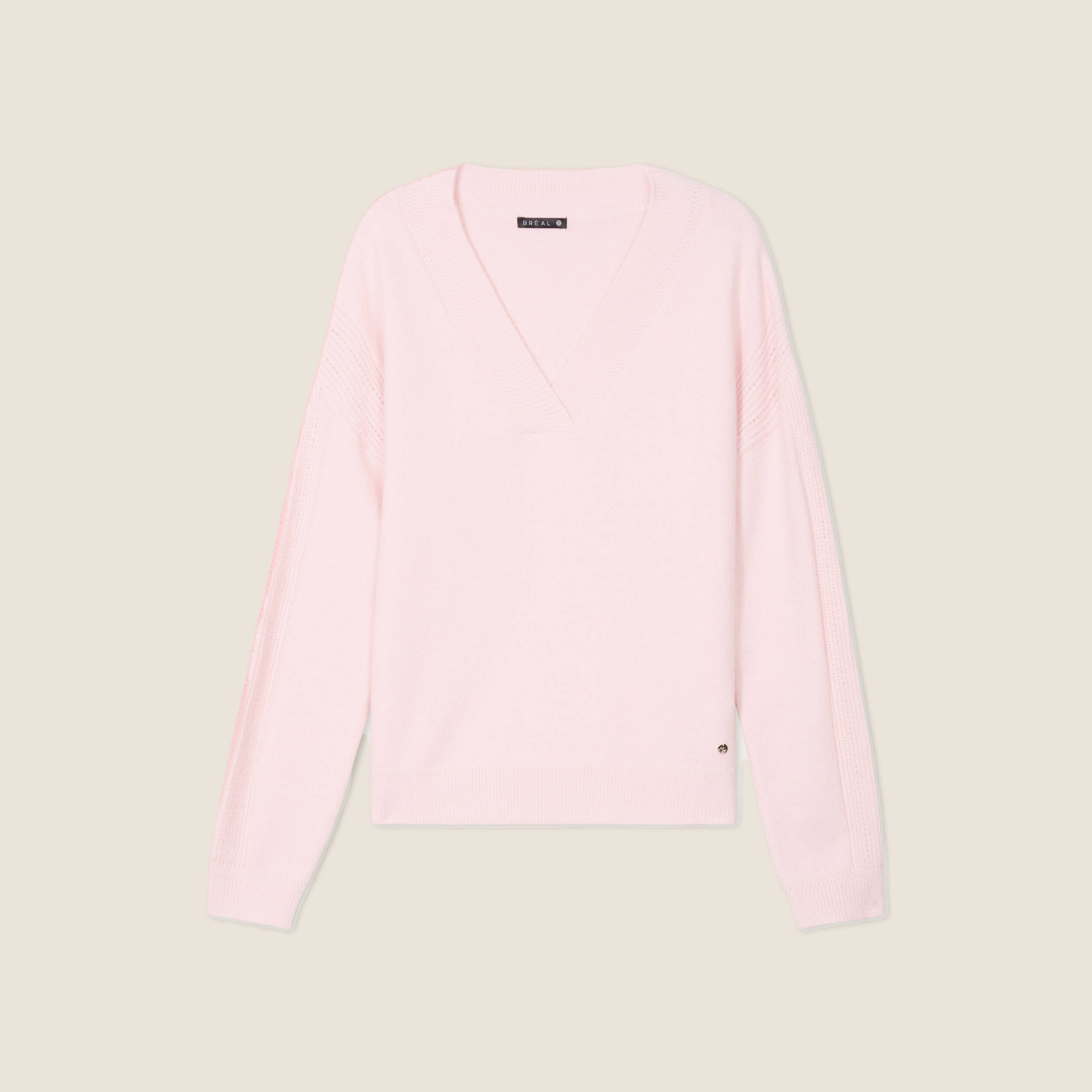 Pull manches longues rose femme