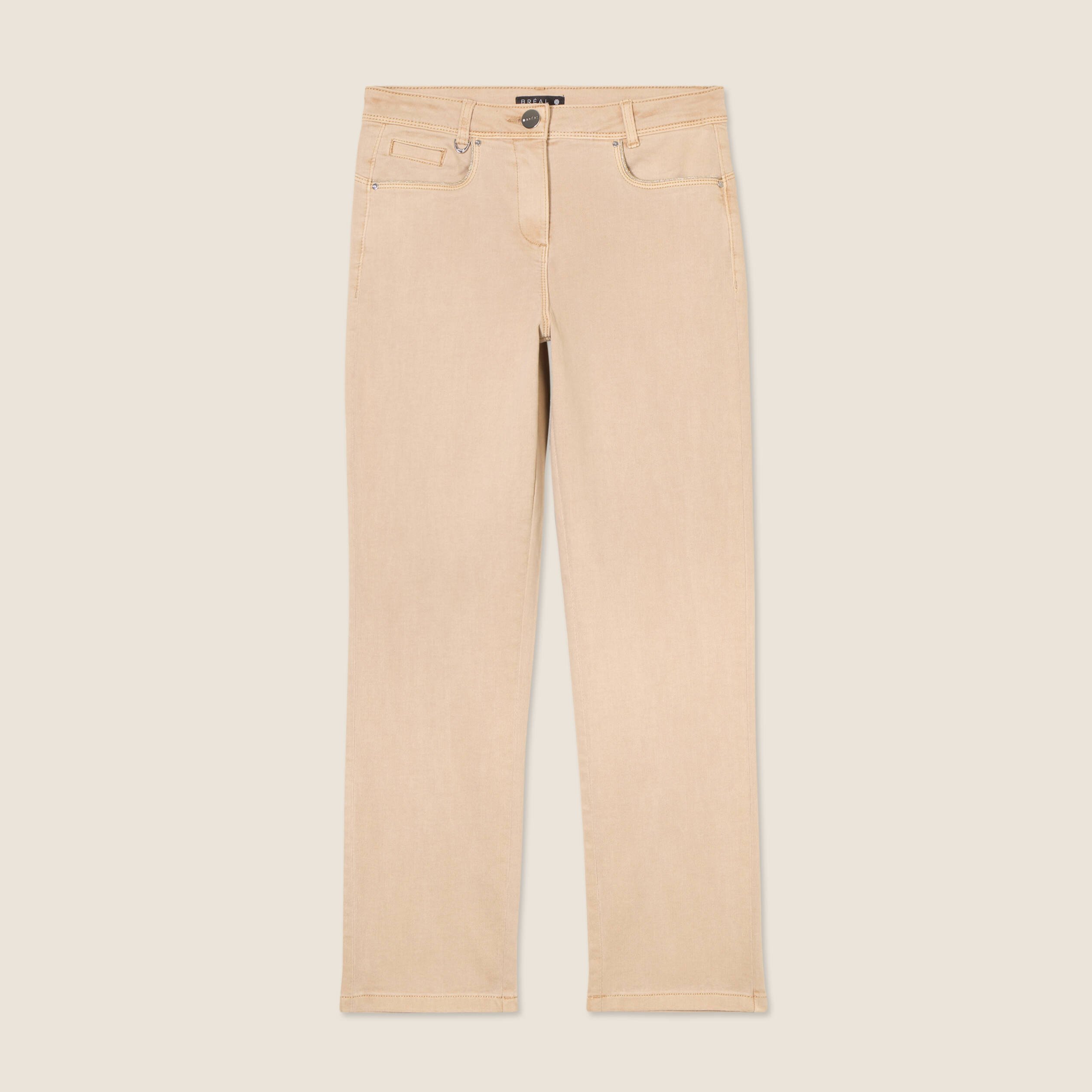 jean droit 78eme denim beige femme Jean droit 7/8ème denim beige femme