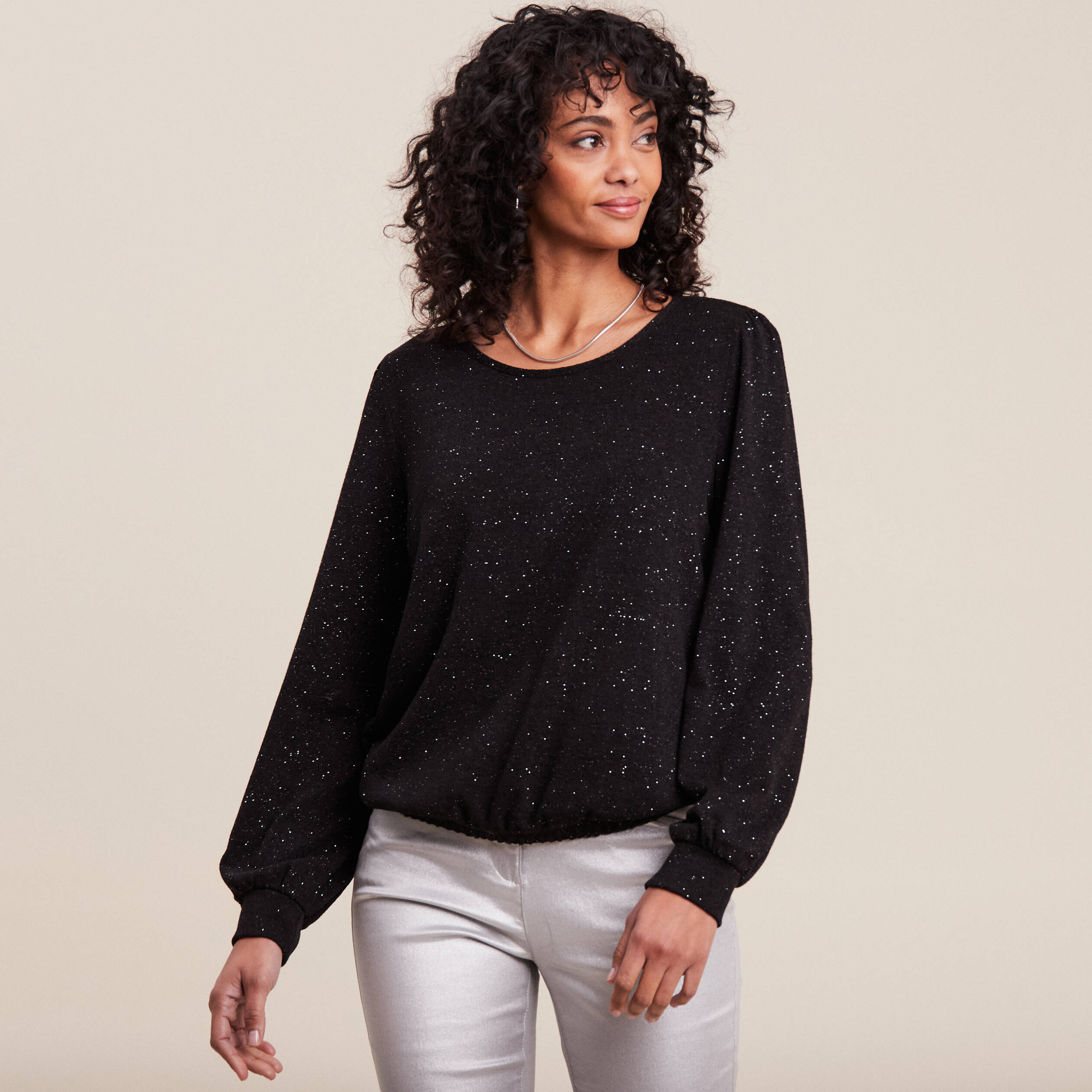 Tee shirt manche longue noir femme hotsell
