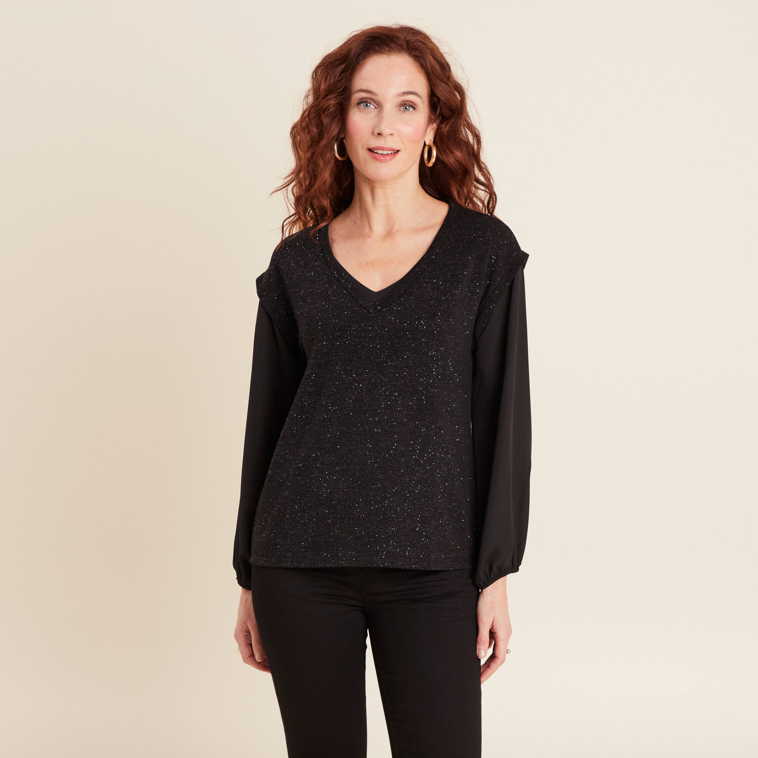 T-shirt manches longues noir femme
