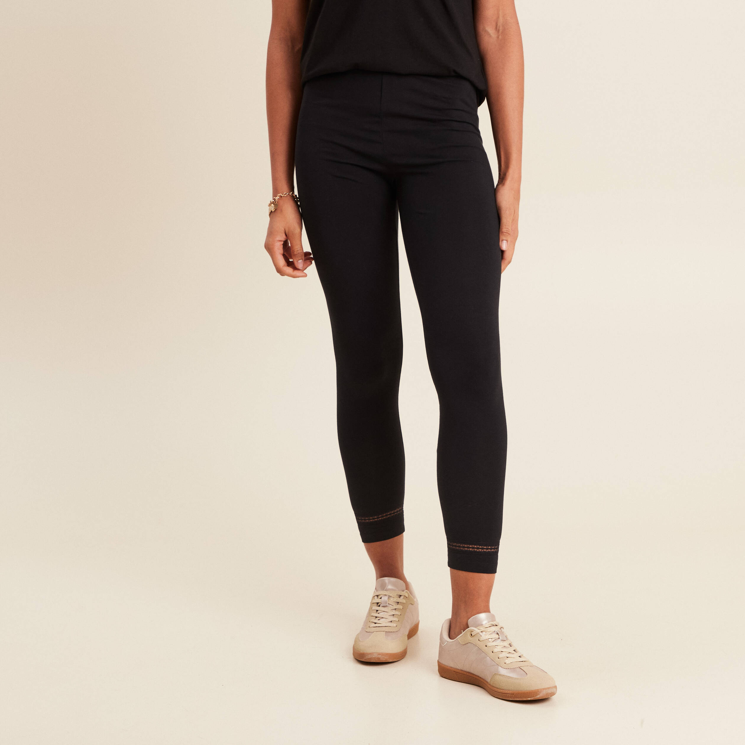 Pantalon legging 7/8ème noir femme