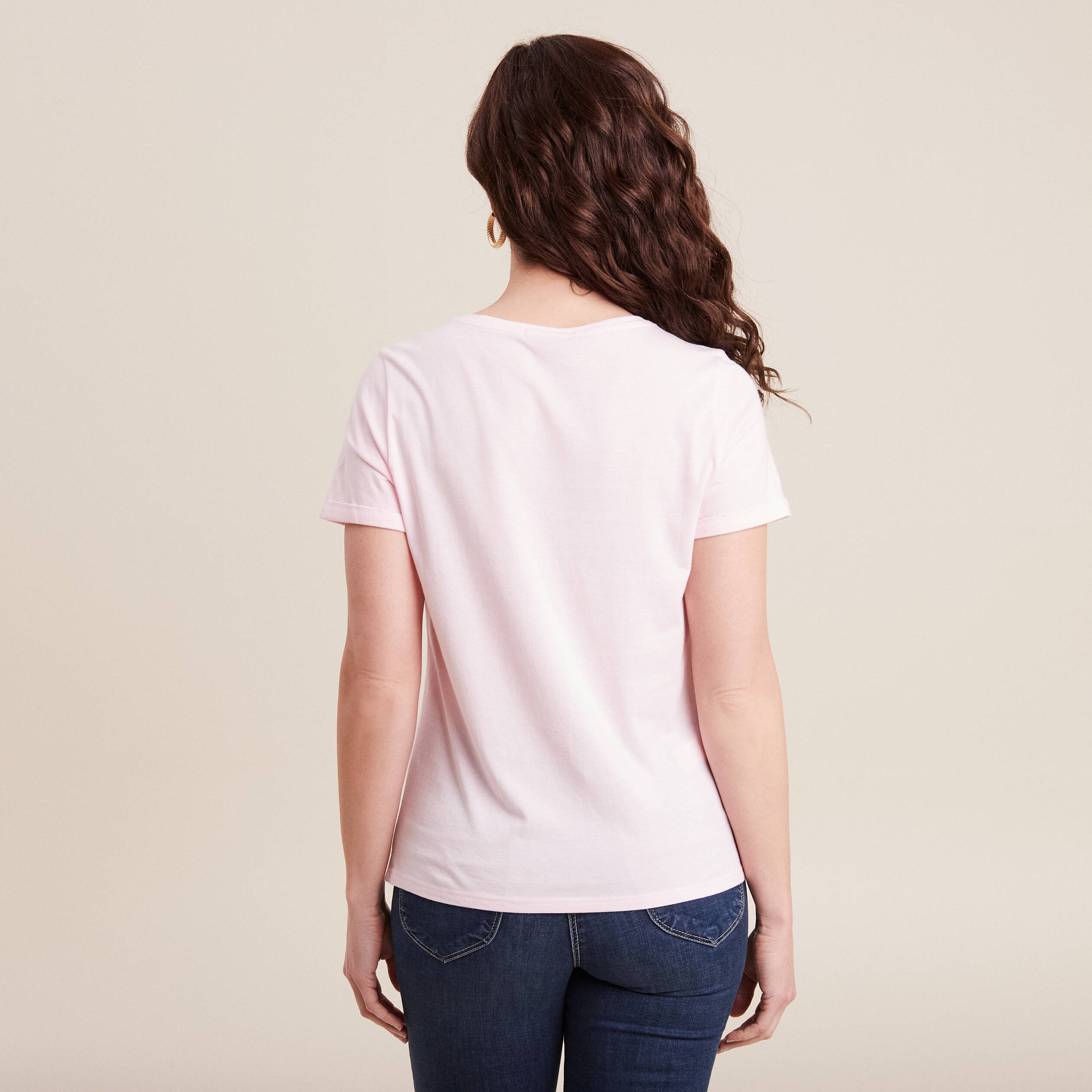 T-shirt manches courtes rose femme