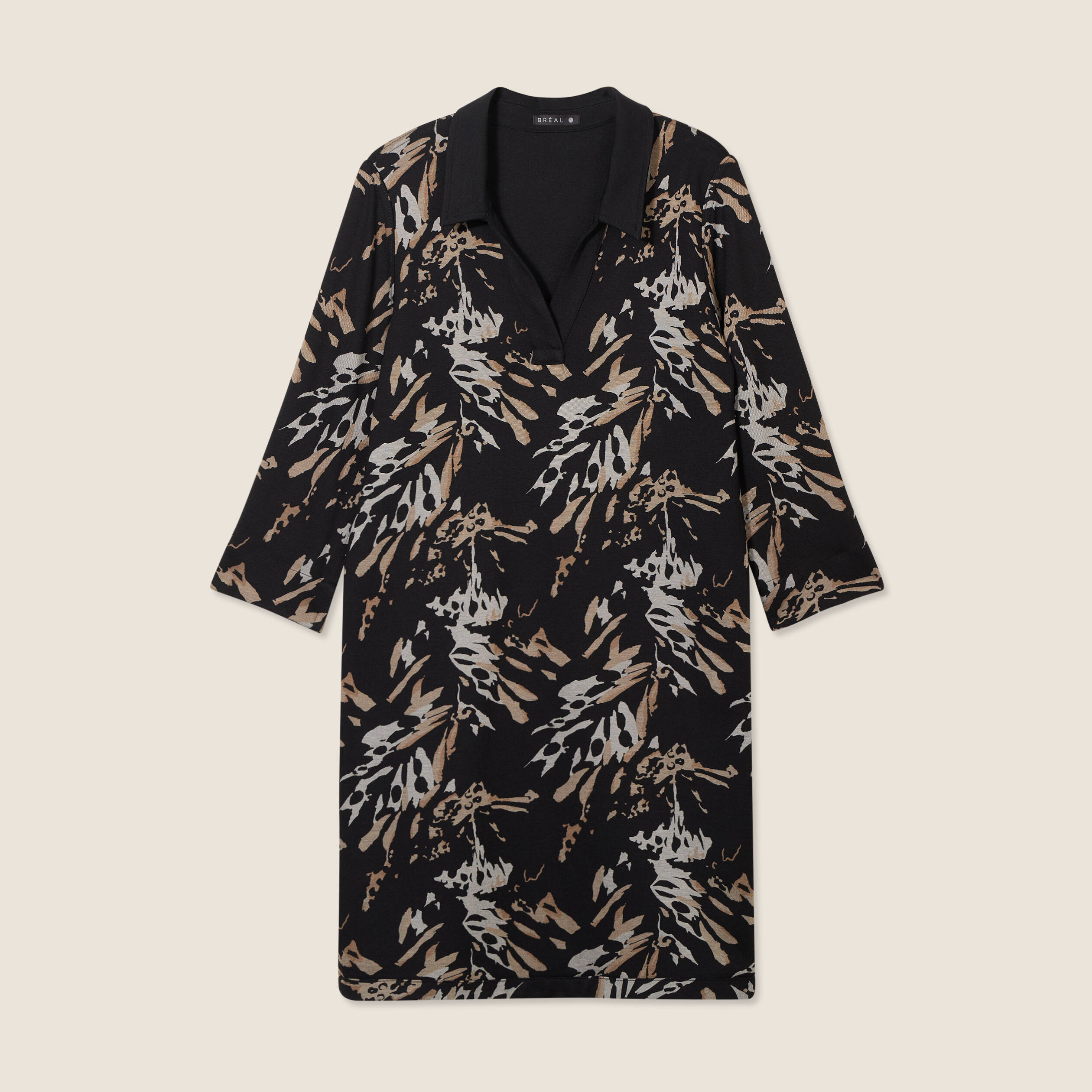 Robe D'hiver Noire BRÉAL - Taille 42 - Midi, Manches Courtes - Occasion Très Bon état
