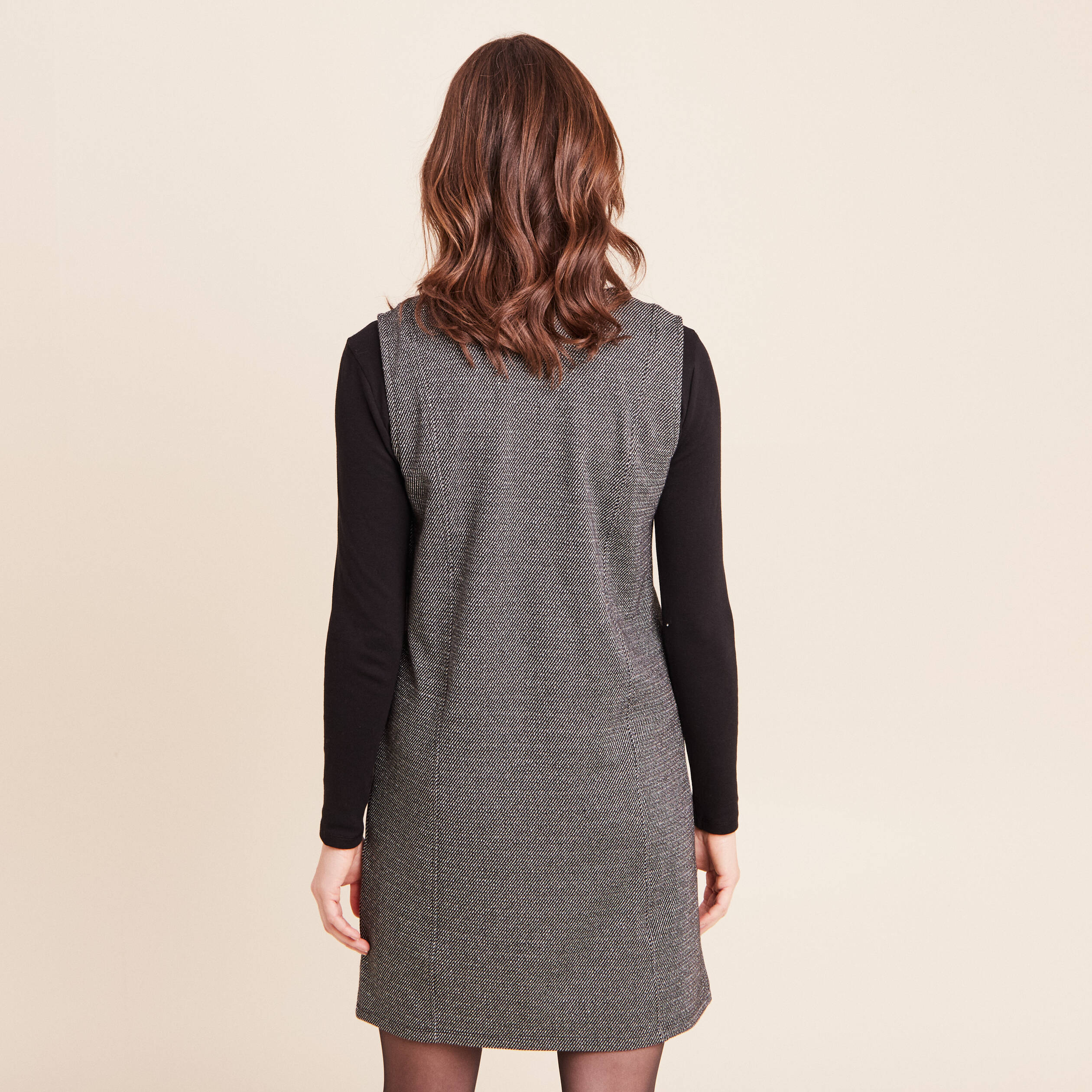 Robe chasuble gris femme