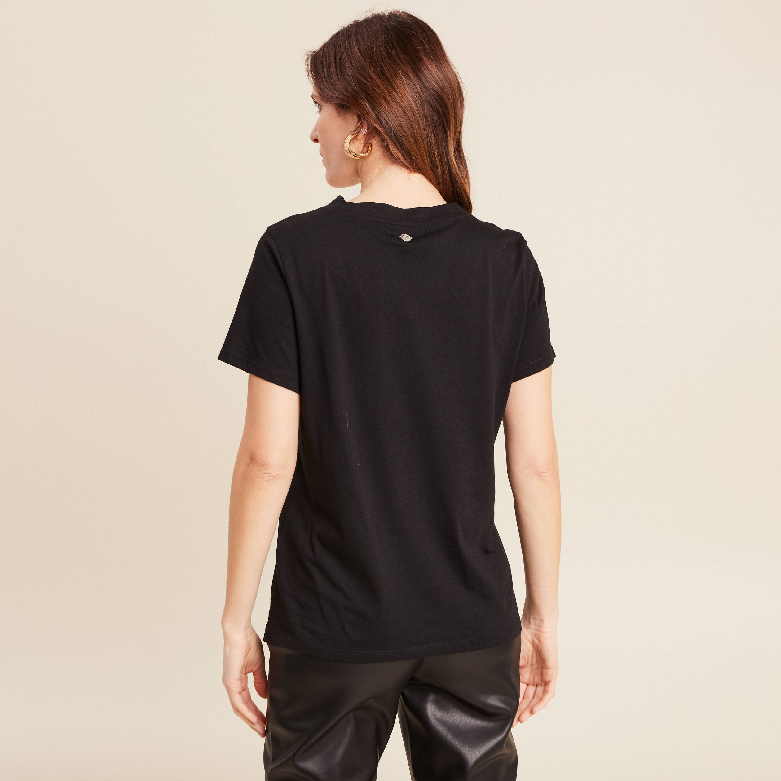 t shirt manches courtes noir femme T-shirt manches courtes noir femme