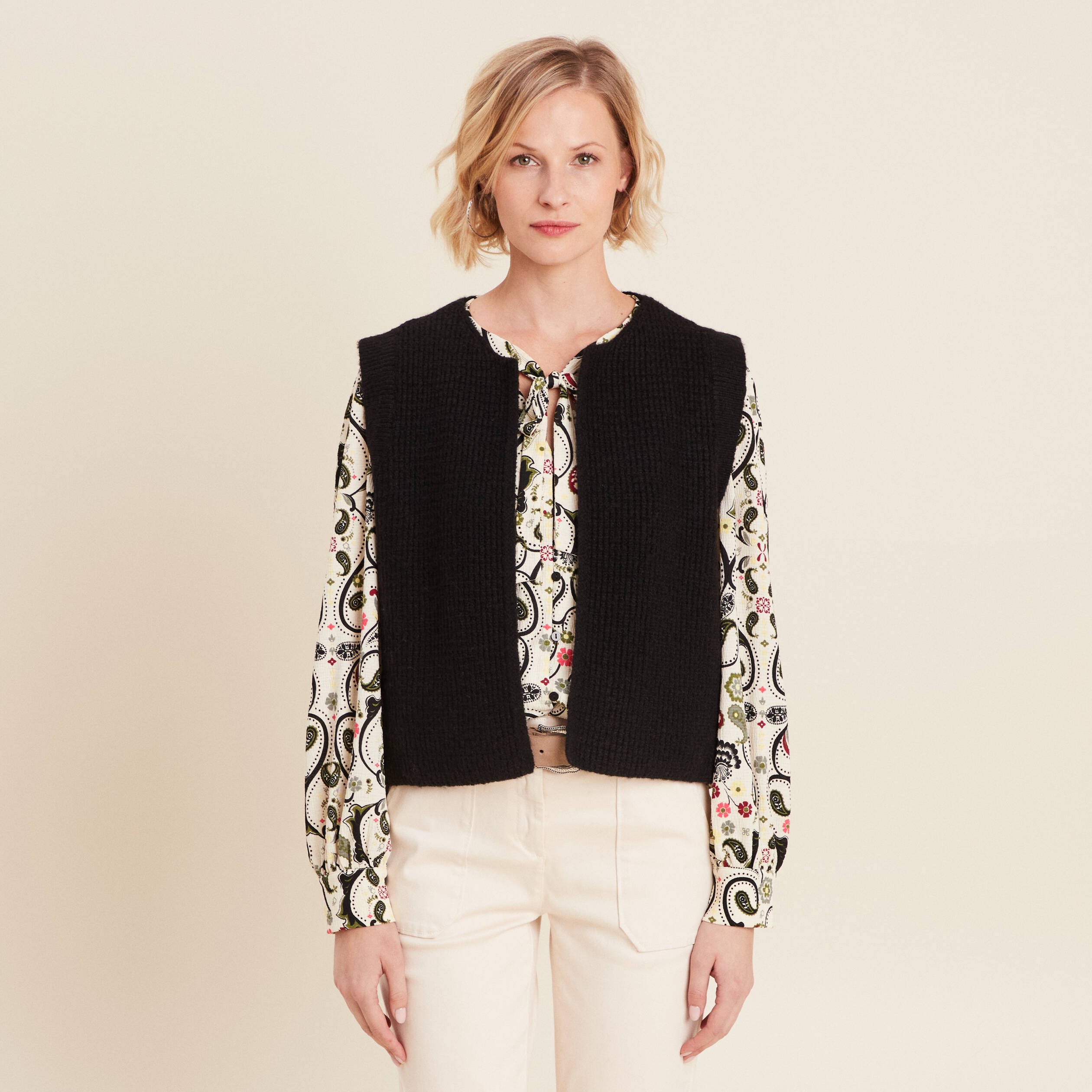 Gilet sans manches noir femme