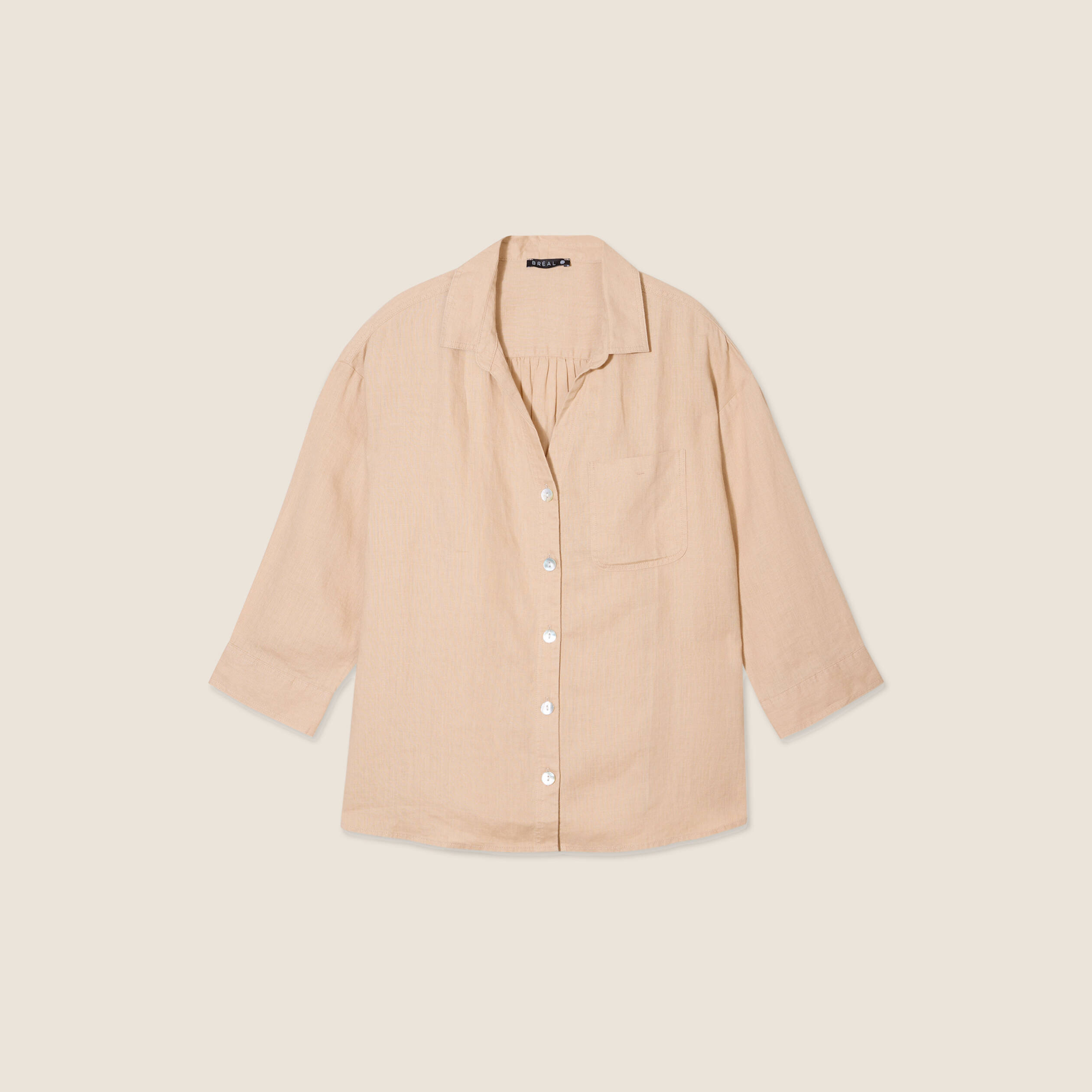 Chemise manches 3/4 sable femme