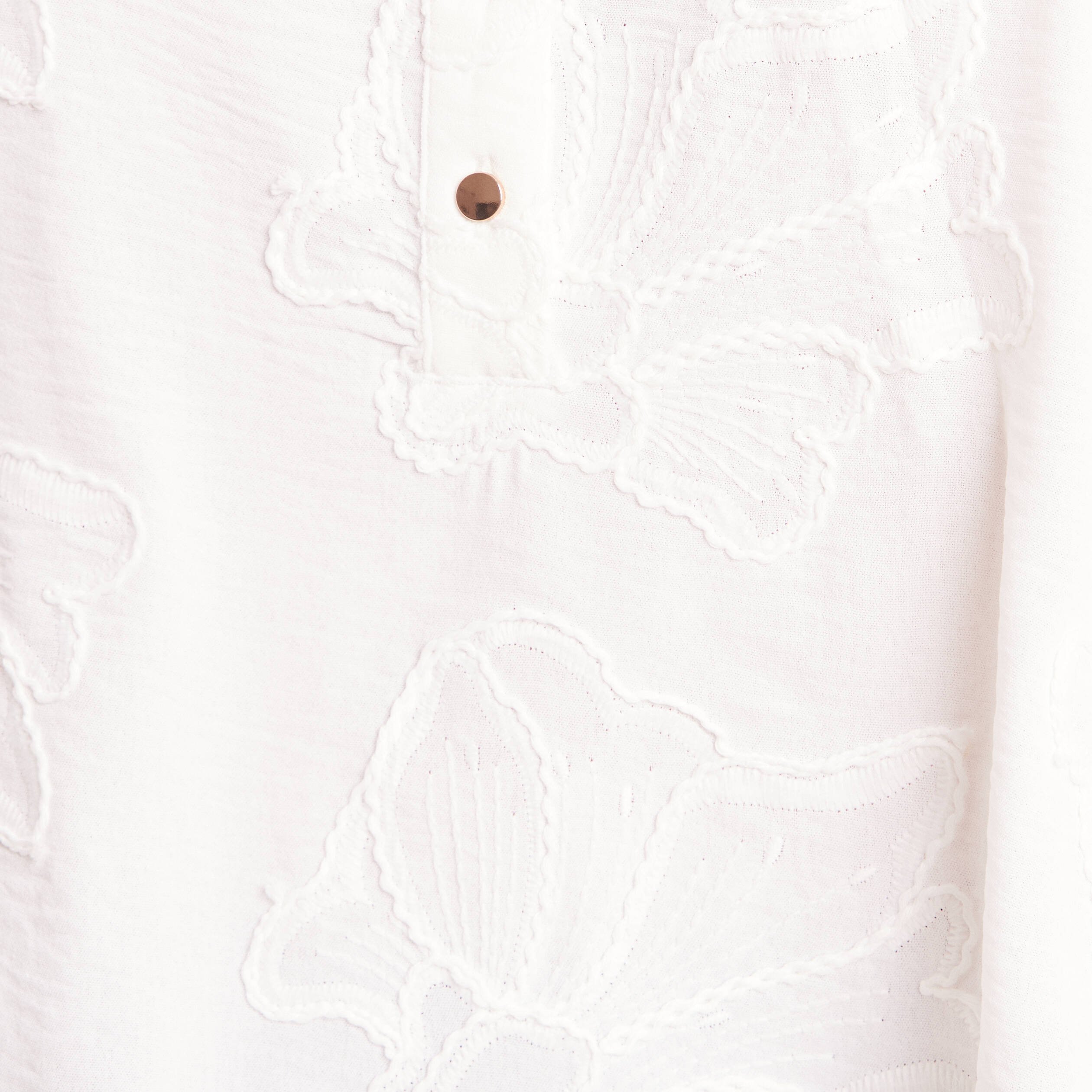 Blouse ample manches longues fluide ecru femme